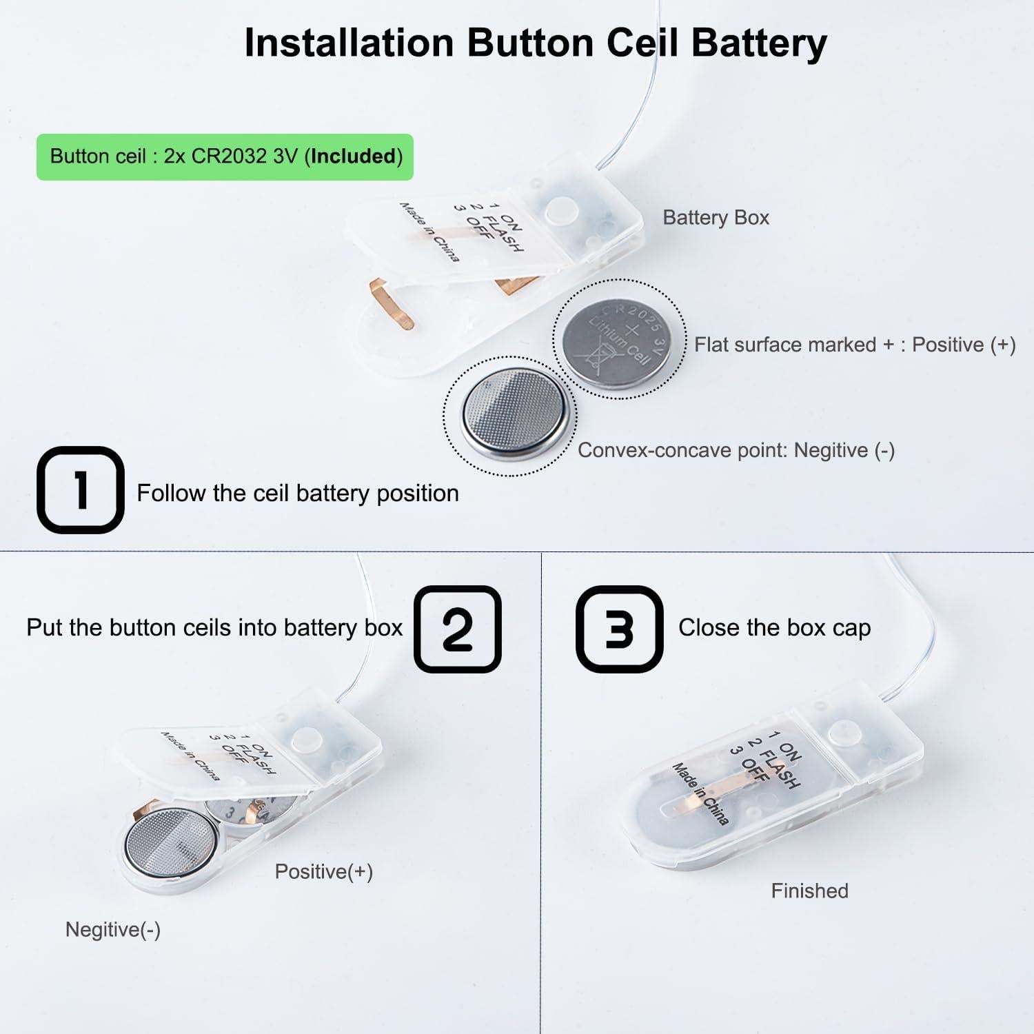 Paquete de 2 tiras de luces LED Marreal 0.98m 60 LEDs blancas