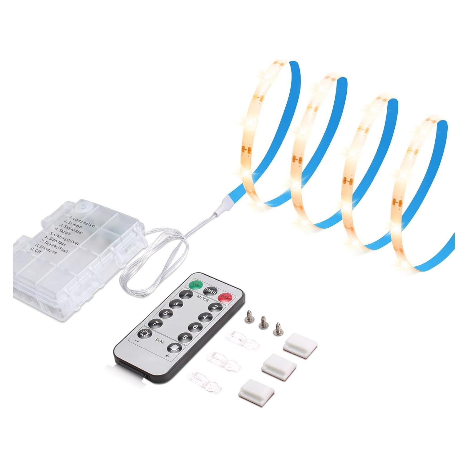 Luces de tira LED Litupshow 1m con control remoto y 8 modos