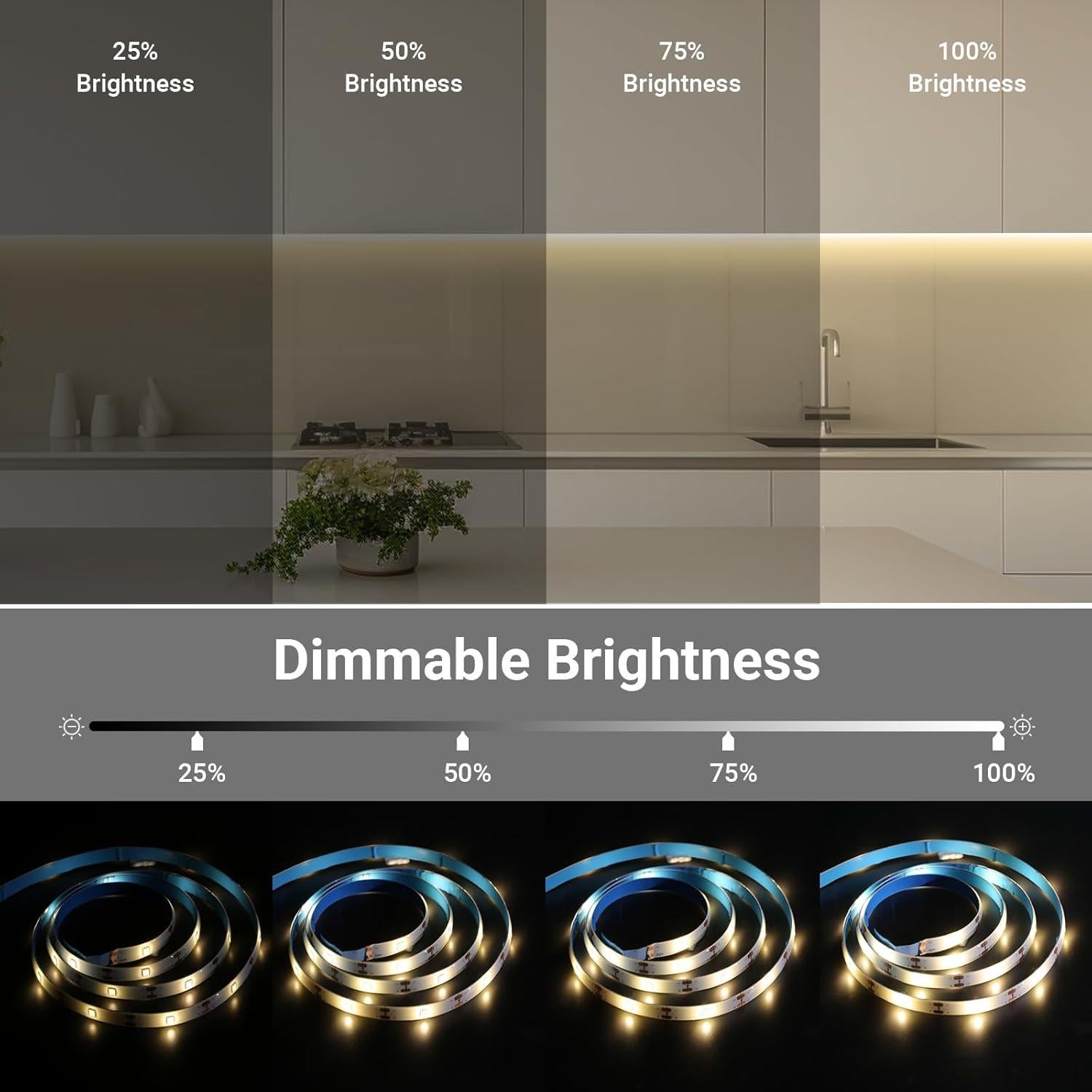 Luces de tira LED Litupshow 1m con control remoto y 8 modos