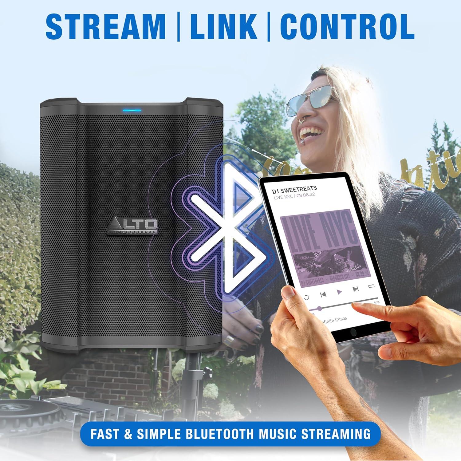 Altavoz PA Portátil Alto Busker 200W Bluetooth Mezclador 3 Canales