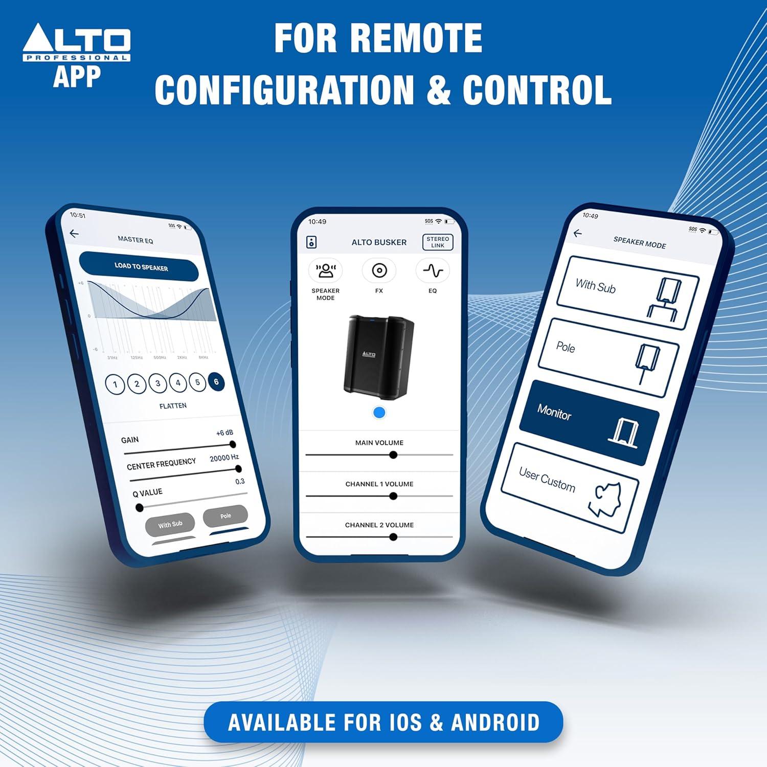 Altavoz PA Portátil Alto Busker 200W Bluetooth Mezclador 3 Canales