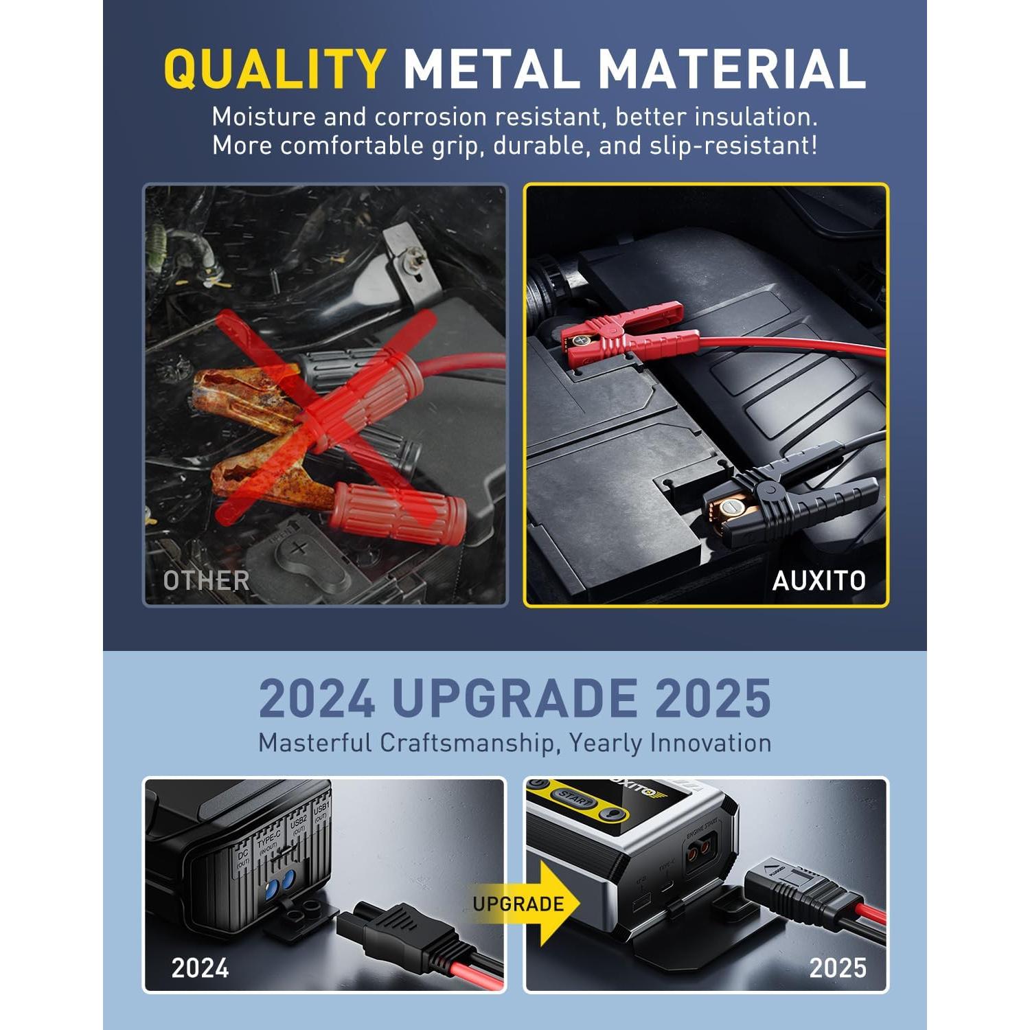 Arrancador de Batería AUXITO T3 6000A 12V con Linterna LED