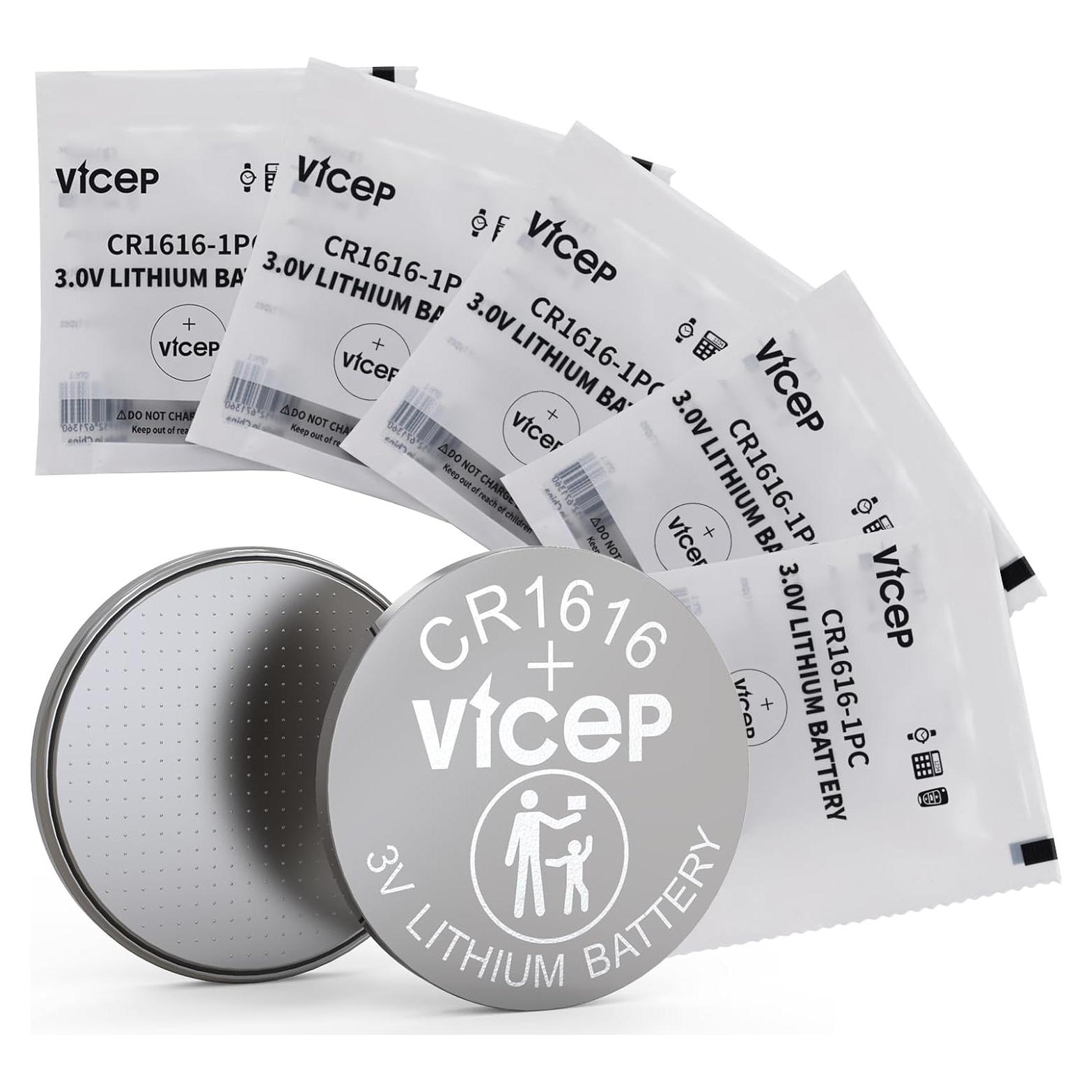 Paquete de 5 Baterías CR1616 ViCep 3V para Llave y Reloj