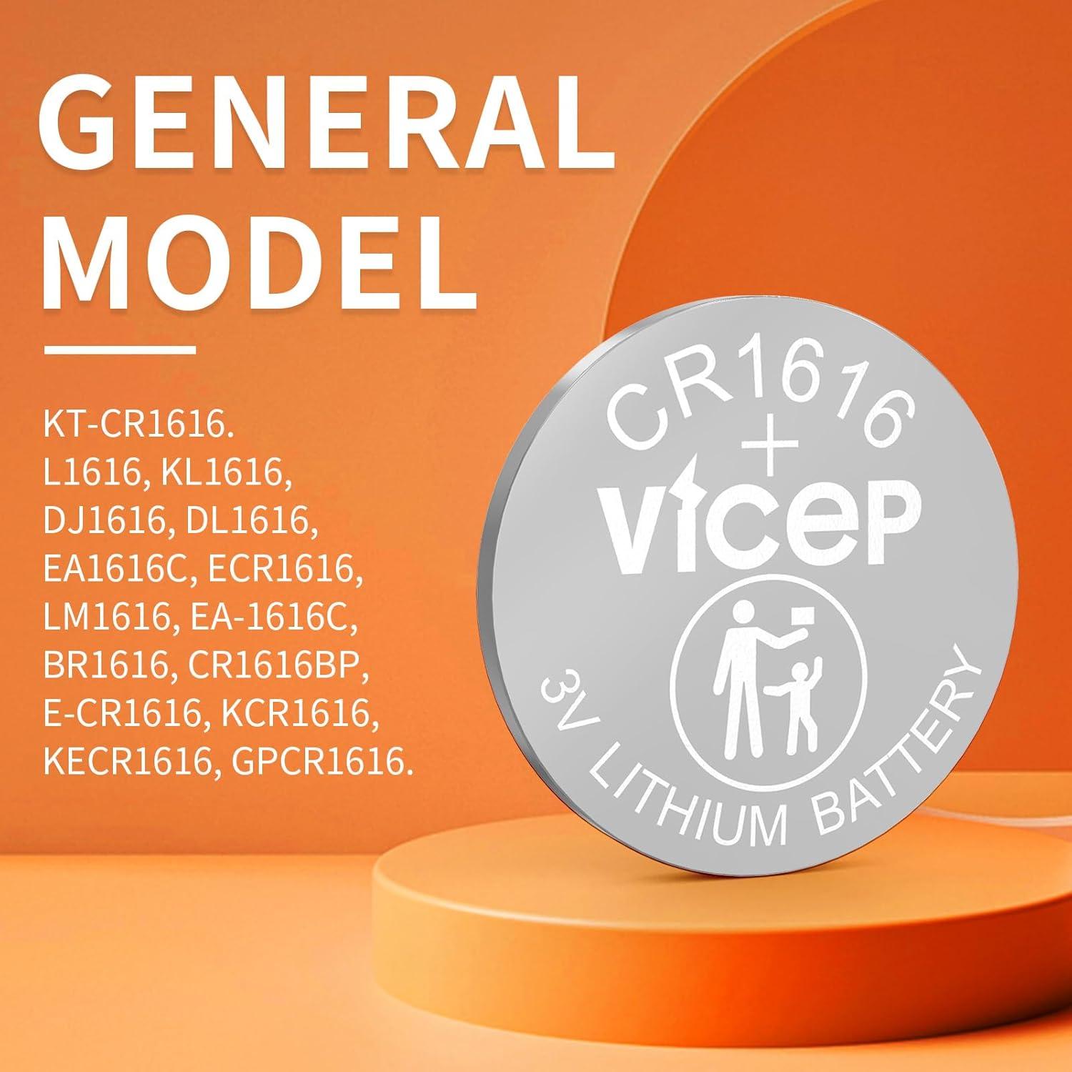 Paquete de 5 Baterías CR1616 ViCep 3V para Llave y Reloj