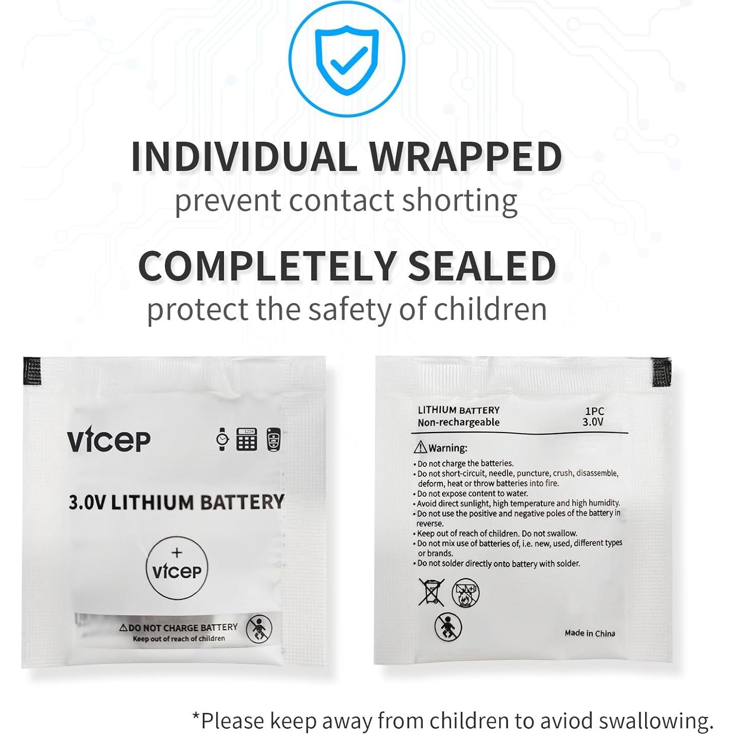 Paquete de 5 Baterías CR1616 ViCep 3V para Llave y Reloj