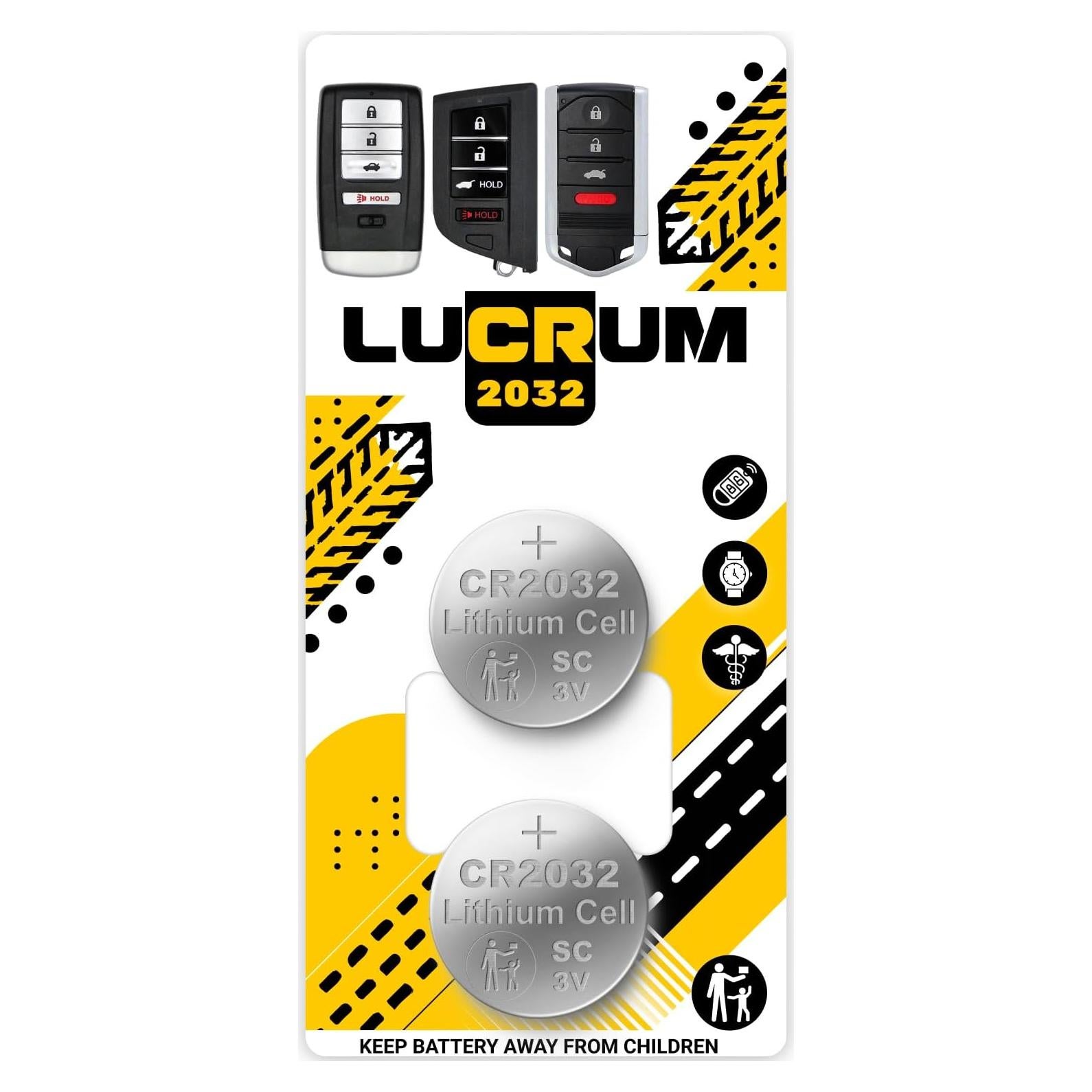 Batería CR2032 Lucrum para Llave Remota Acura - 2 Unidades