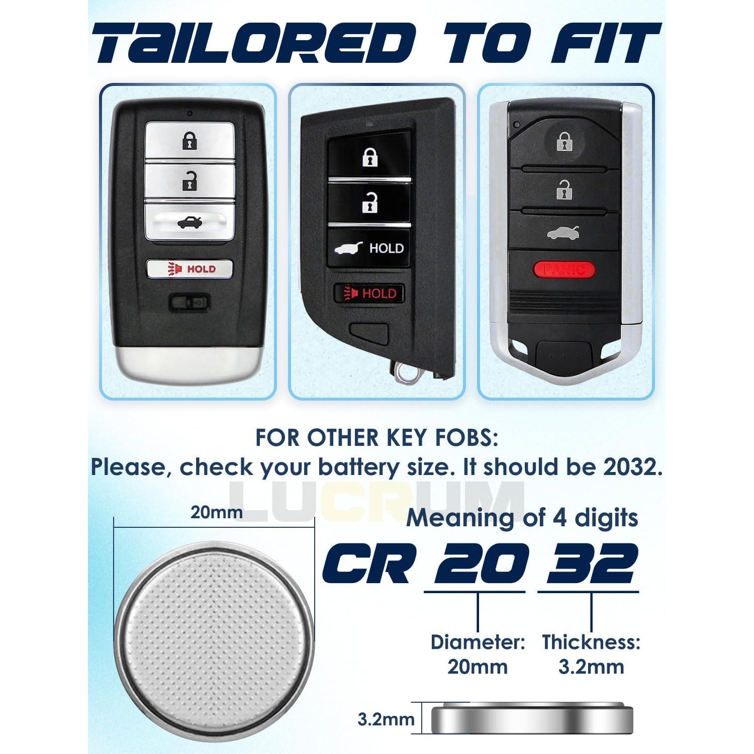 Batería CR2032 Lucrum para Llave Remota Acura - 2 Unidades