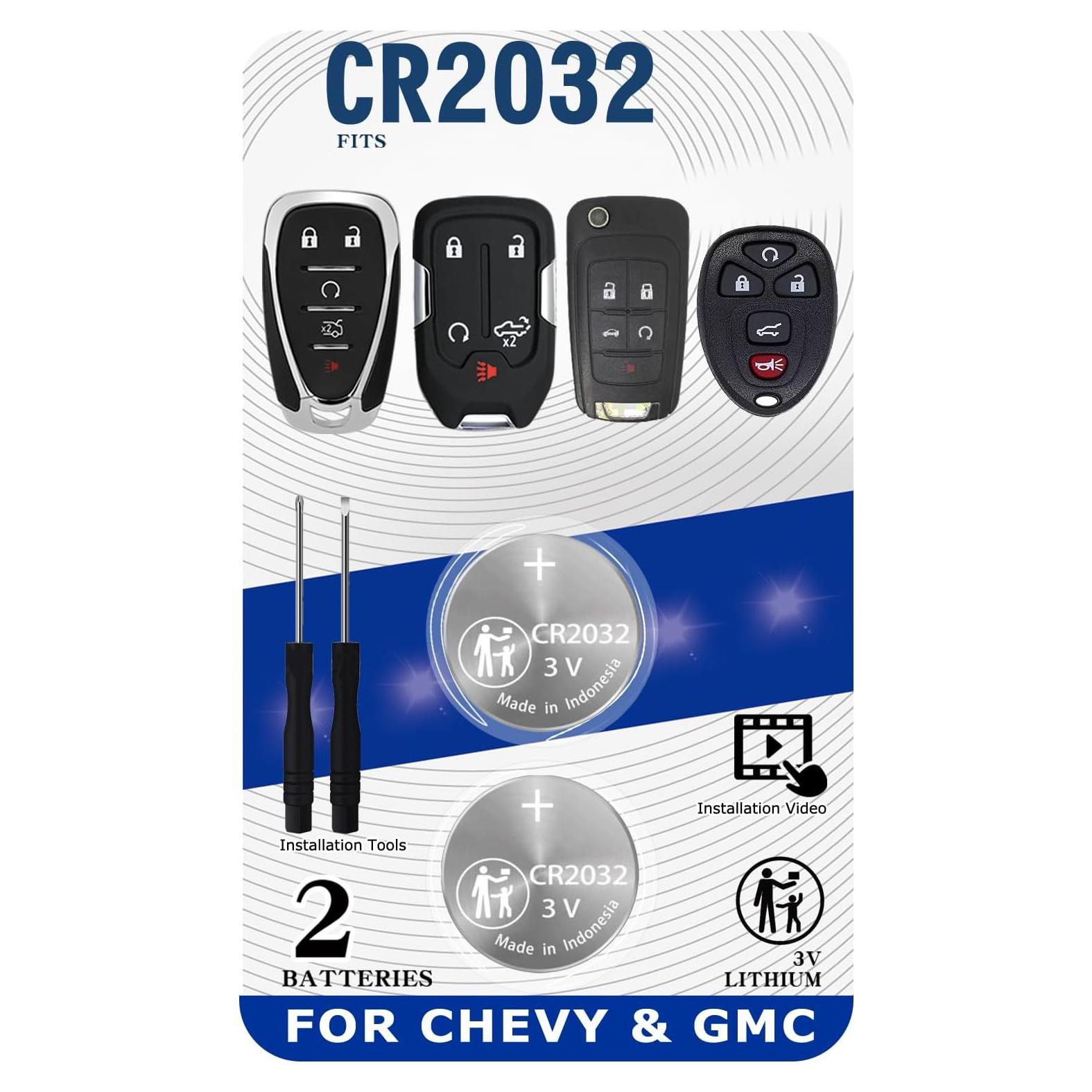 Baterías CR2032 para Llave Remota Chevy GMC - 2 Piezas