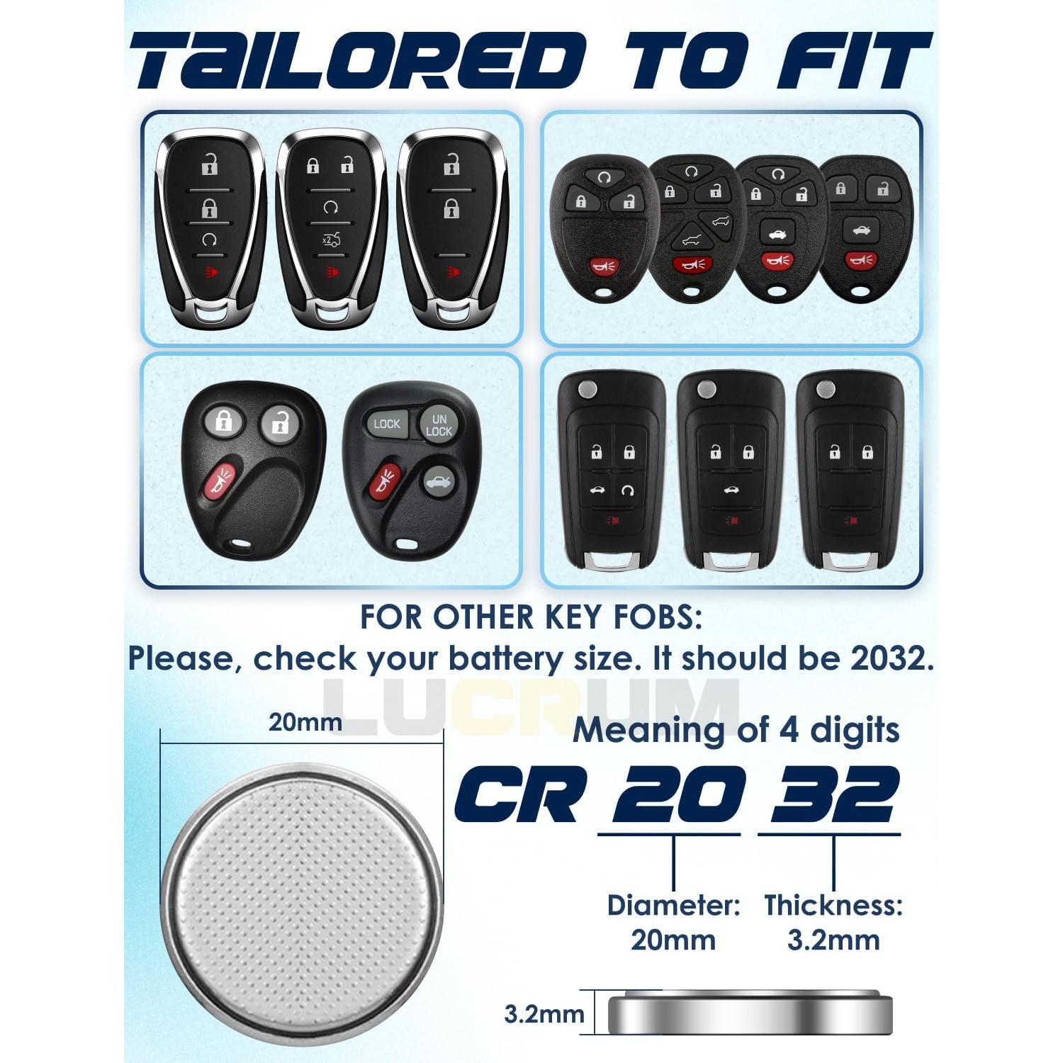 Baterías CR2032 Lucrum para Llave Buick - Paquete de 2