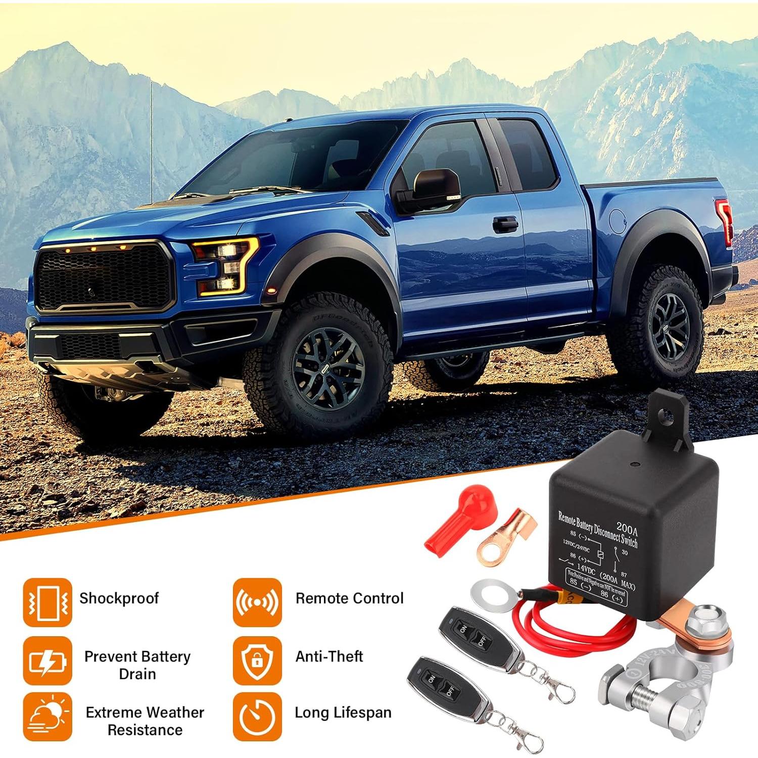 Interruptor de Desconexión de Batería Remoto 12V FEITON 200A