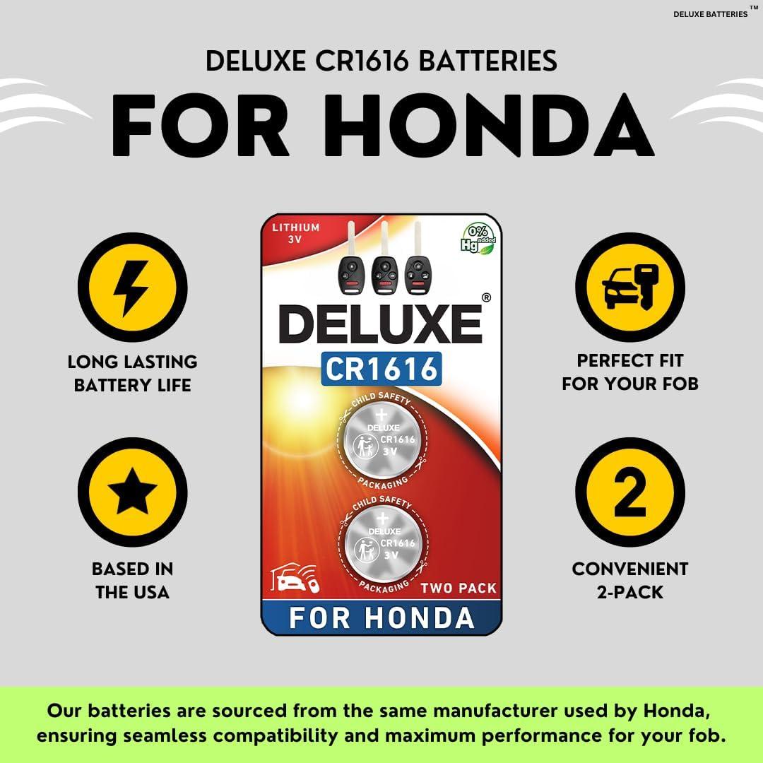 Baterías CR1616 para Llave Honda - Paquete de 2 Deluxe