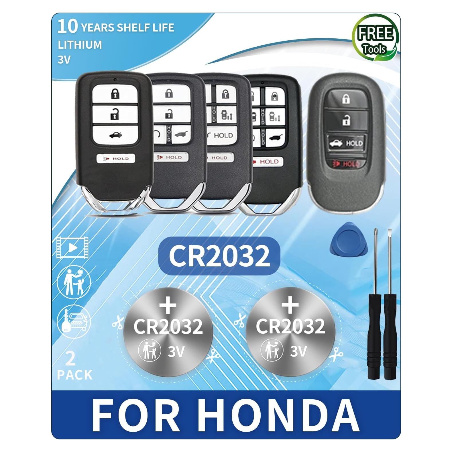 Batería CR2032 para Llave Honda - 2 Piezas + Herramientas