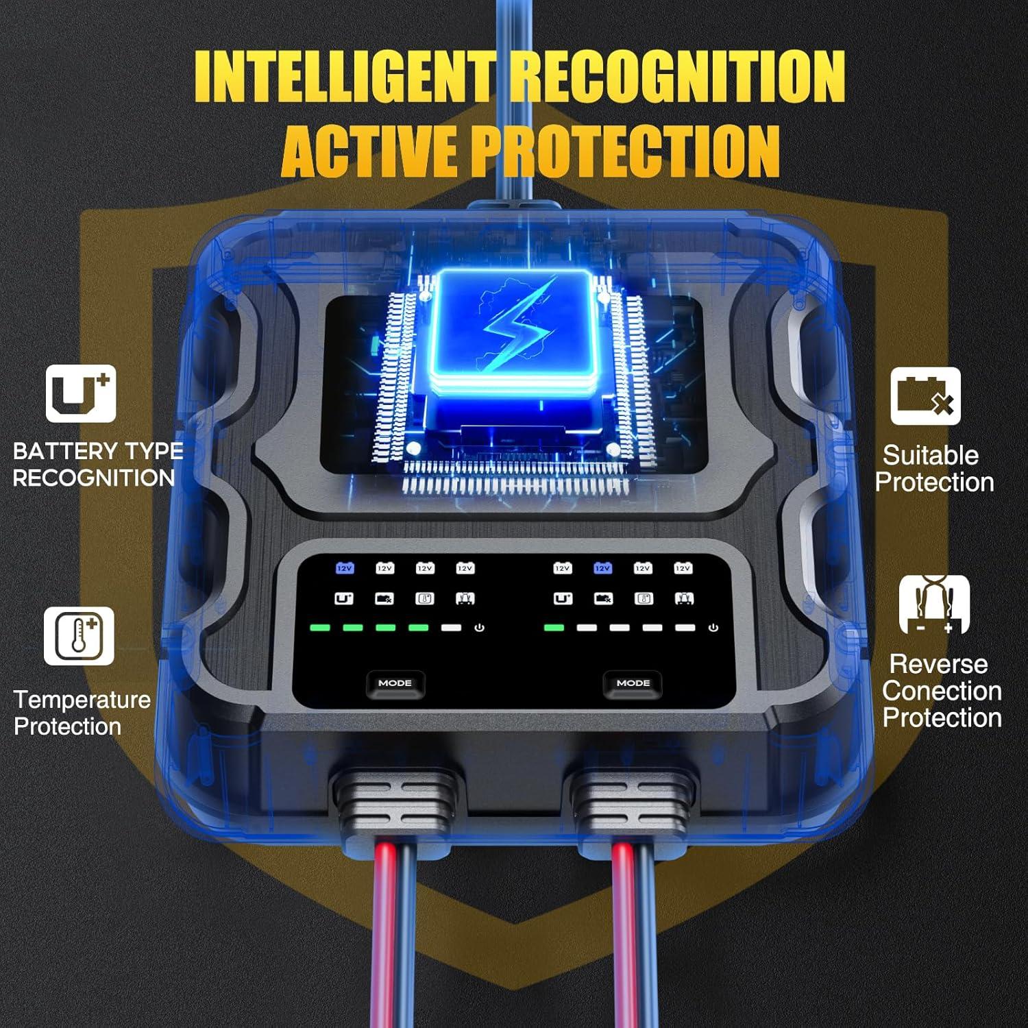 Cargador de Batería Marino SOARFLY 10A 2 Bancos 12V Impermeable