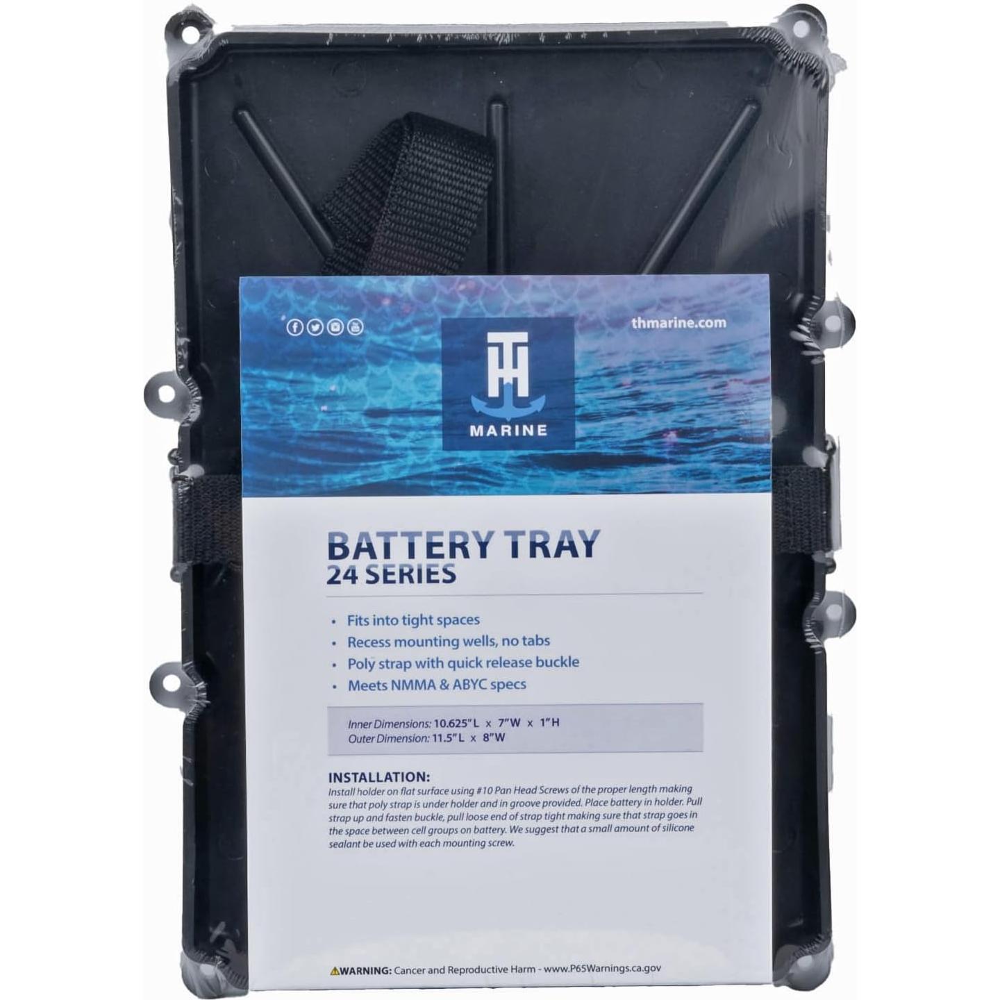 Soporte de Bandeja de Batería T-H Marine Grupo 24 - Negro