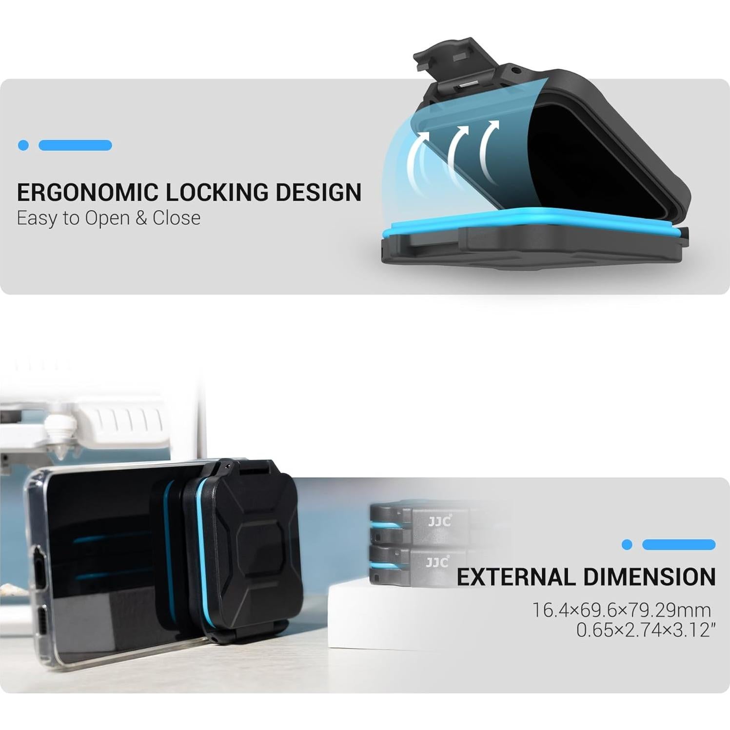 Estuche para Baterías Tamaño 312 JJC, Resistente al Agua, 32x