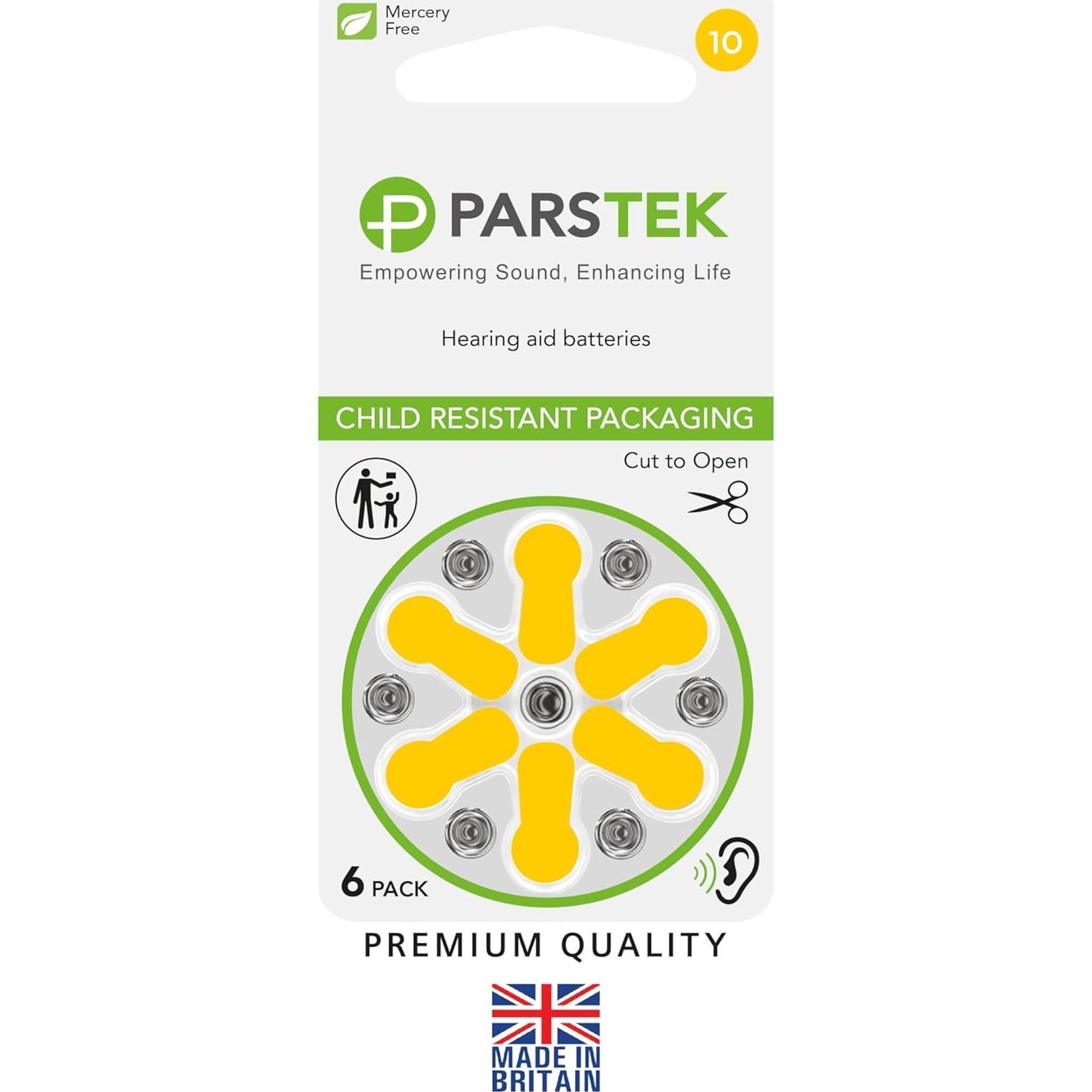 Baterías para Audífonos ParsTek Tamaño 10 - 60 Piezas 1.45V