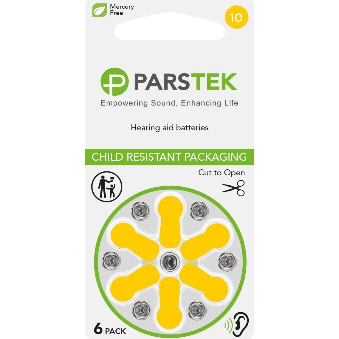 Baterías para Audífonos ParsTek Tamaño 10 - 60 Piezas 1.45V