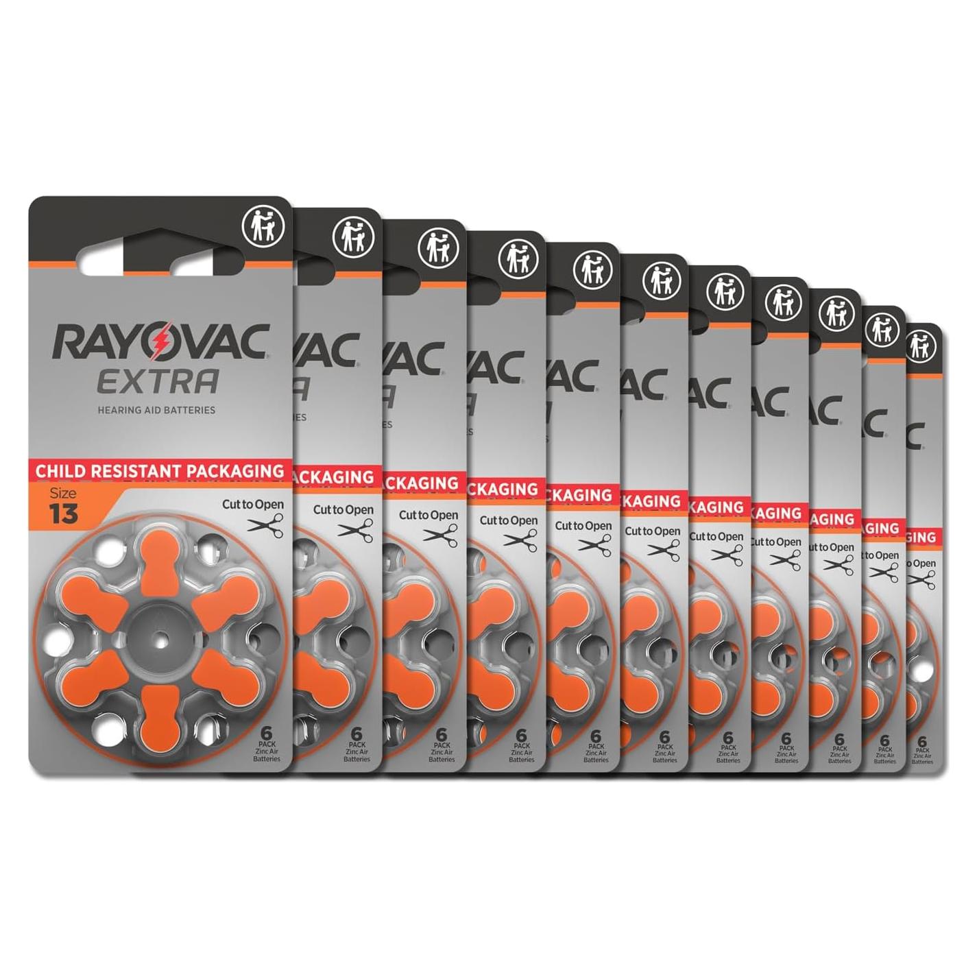 Baterías para Audífonos Rayovac Extra Tamaño 13 - 60 Unidades
