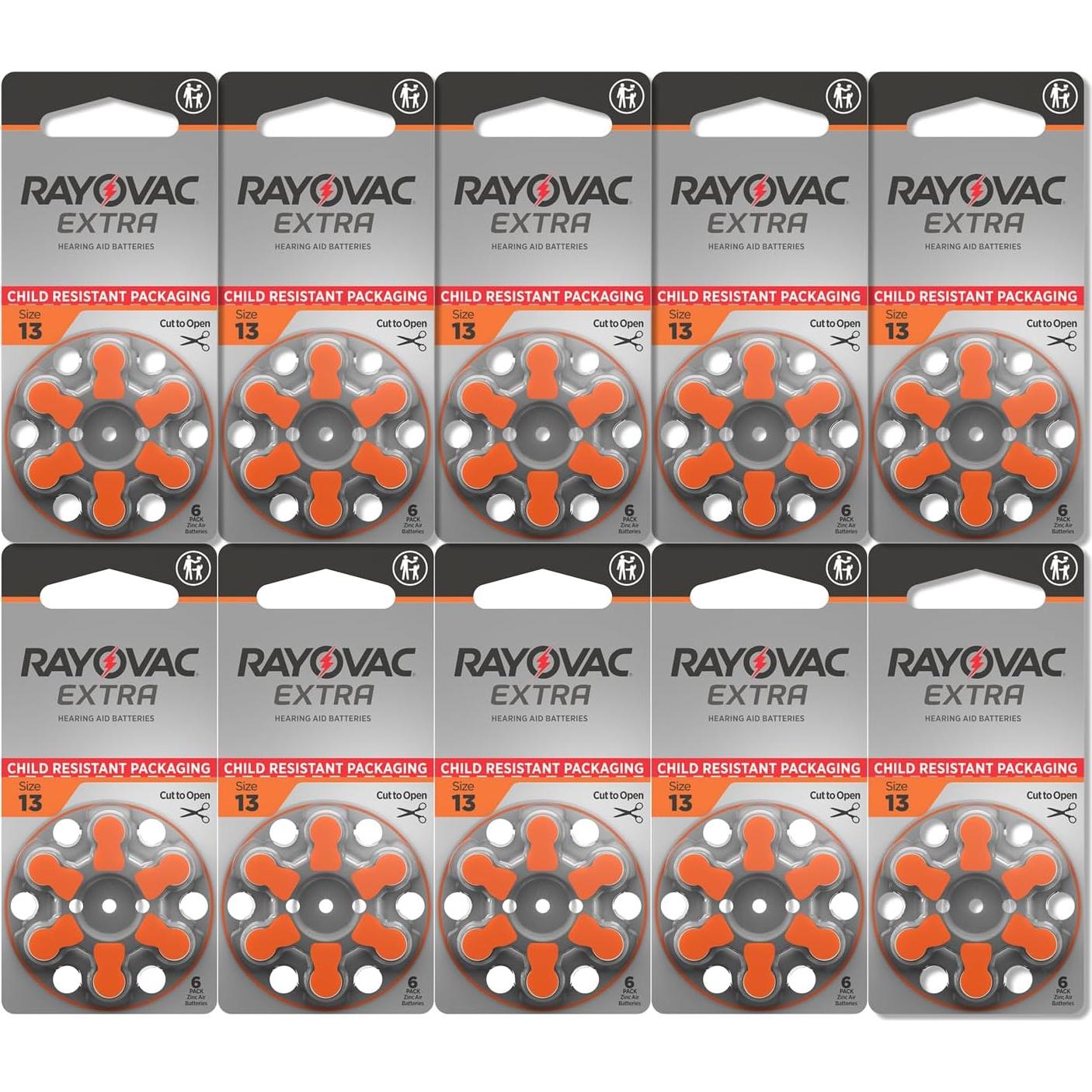 Baterías para Audífonos Rayovac Extra Tamaño 13 - 60 Unidades
