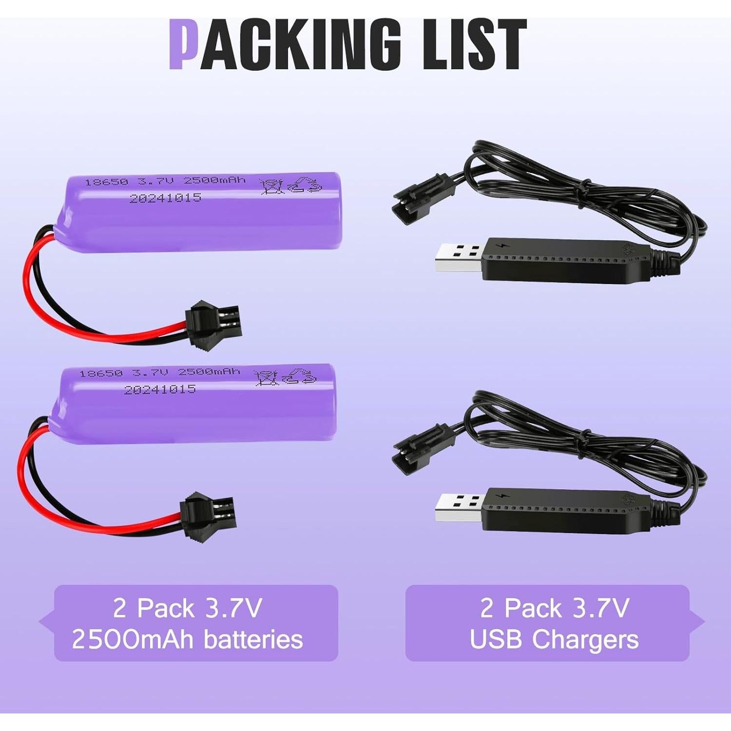 Baterías Recargables Li-ion 3.7V 2500mAh ZBQL - Paquete de 2