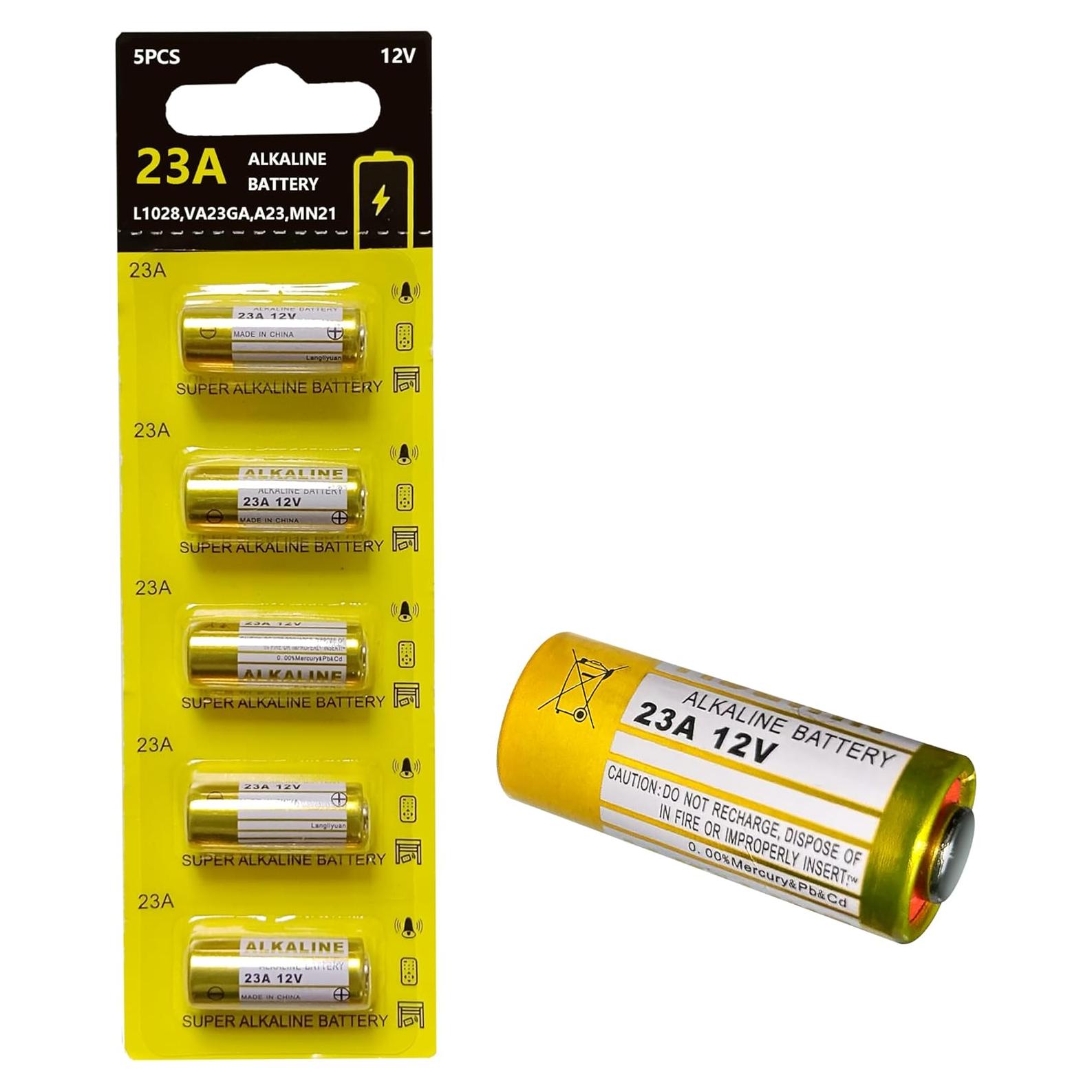 Baterías Alcalinas 23A 12V Genérico Paquete de 5 Unidades