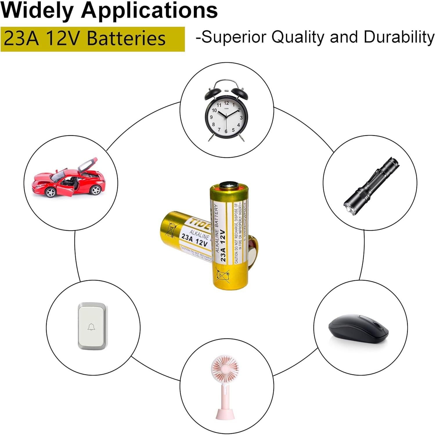Baterías Alcalinas 23A 12V Genérico Paquete de 5 Unidades