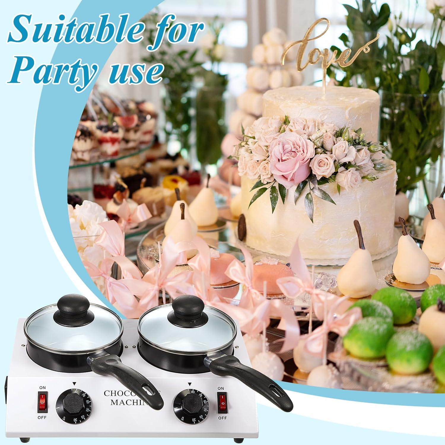 Calentador de Chocolate ROCEEI Doble Olla 35x23 cm con Espátula