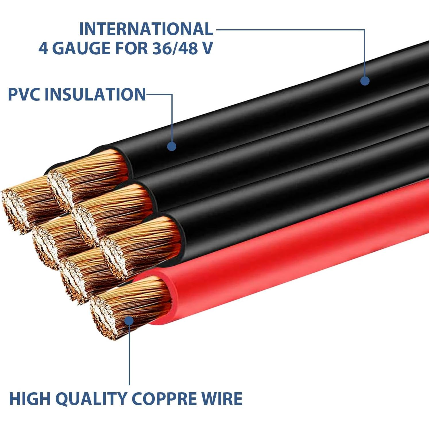 Kit de Cables de Batería Honsyunoirtps 7 PCS 36/48V para Carro de Golf