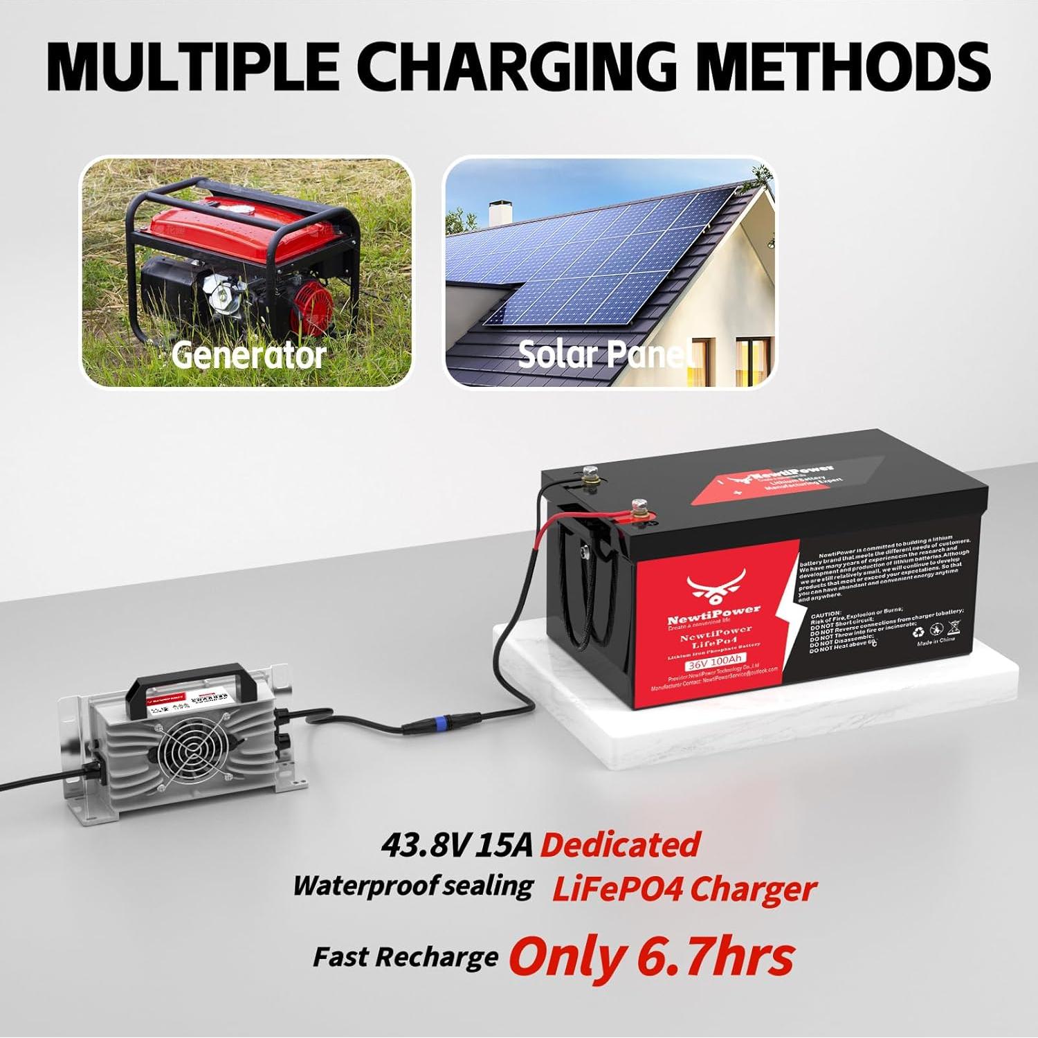 Batería de Litio 36V 100Ah NewtiPower con BMS 200A