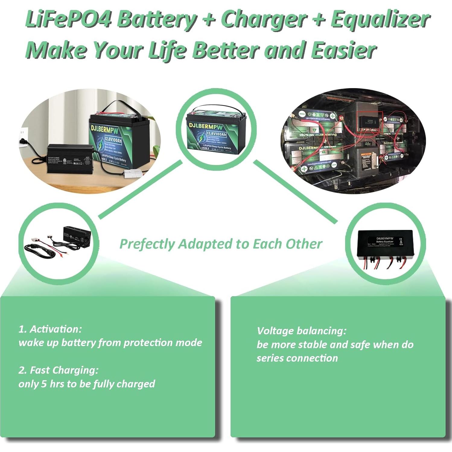 Batería de Litio LiFePO4 48V 100Ah DJLBERMPW para RV y Solar