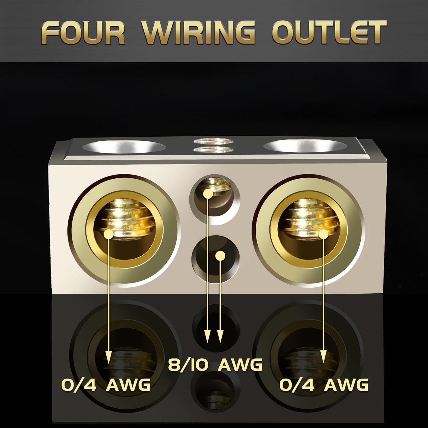 Conectores de Terminal de Batería TONDA Calibre 0/4/8/10 con Espaciadores