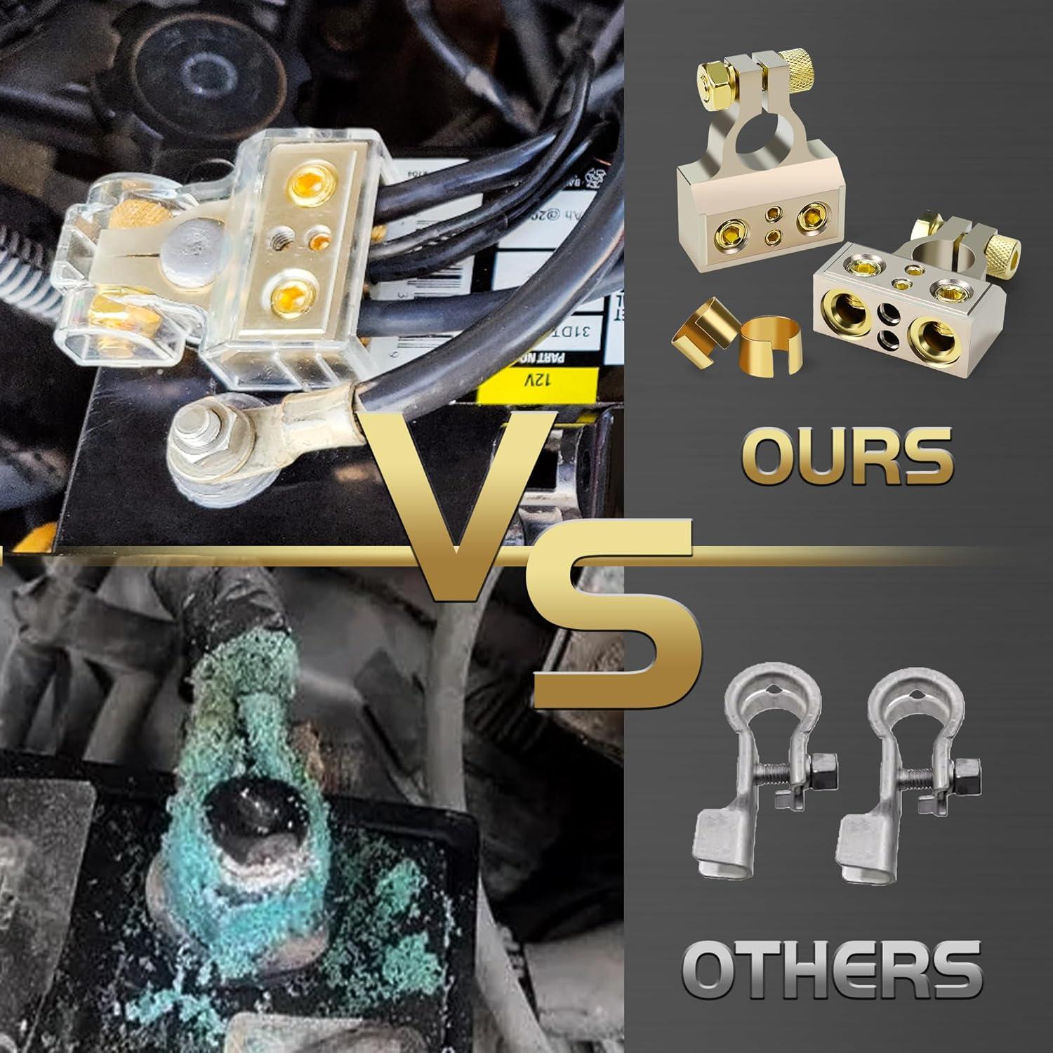 Conectores de Terminal de Batería TONDA Calibre 0/4/8/10 con Espaciadores