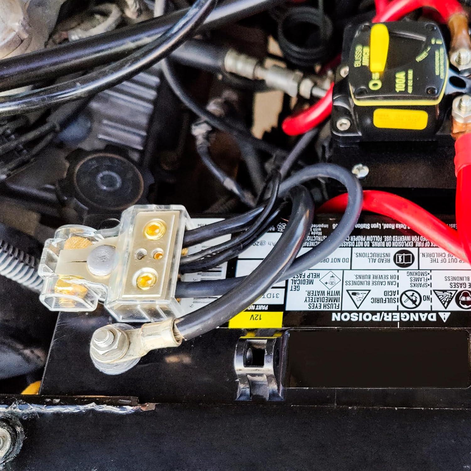 Conectores de Terminal de Batería TONDA Calibre 0/4/8/10 con Espaciadores