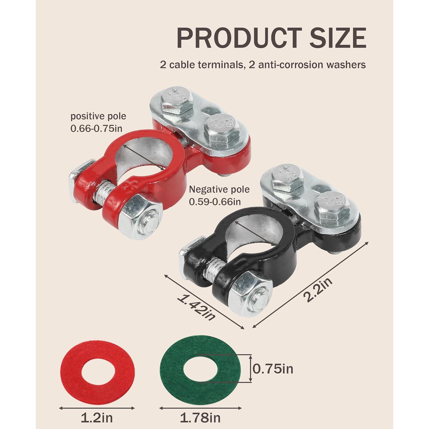 Conectores de terminales de batería bylikeho 1338DPJT001 2PCS