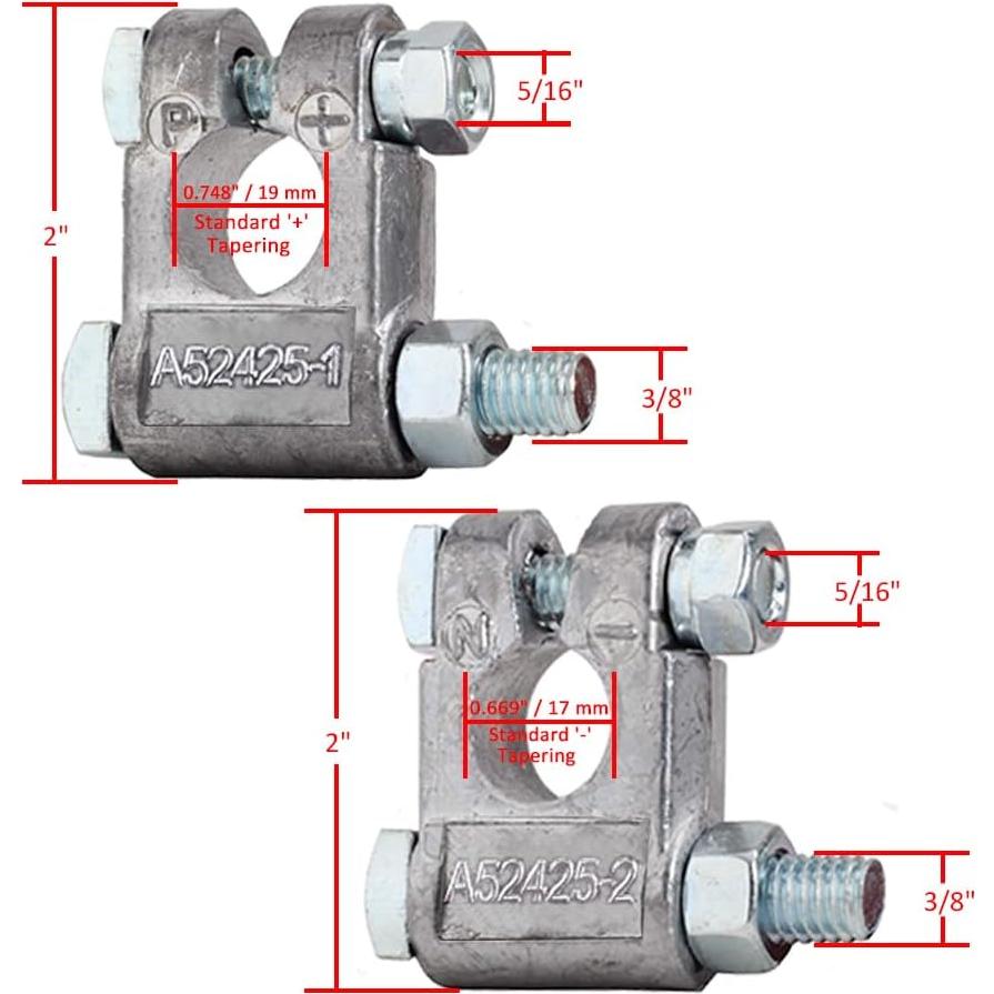 Terminales de Batería Ampper Militares para Autos y Barcos