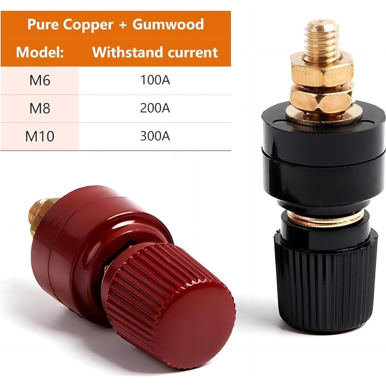 Terminales de Batería de Cobre Puro WWZMDiB M6 (6.35 mm) 2 Pcs