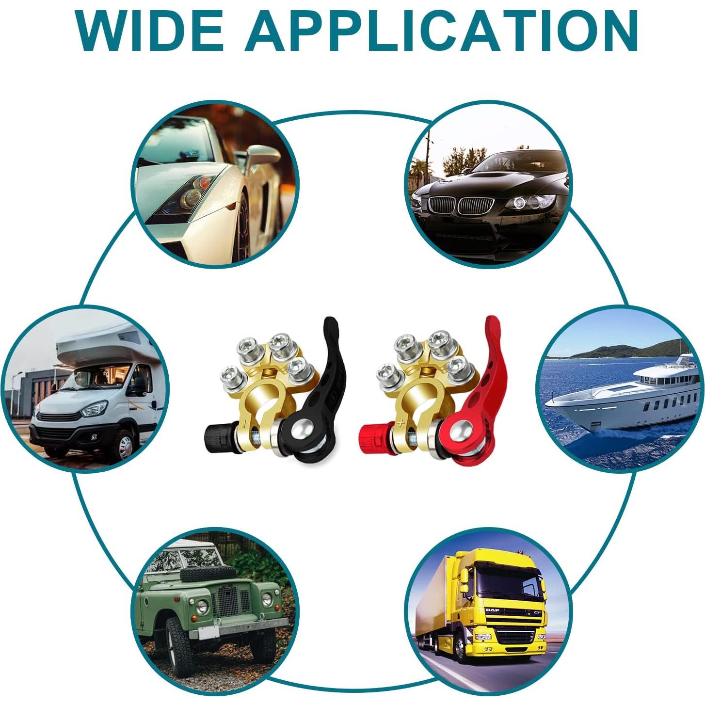 Conectores de terminal de batería ZONBANG 4 vías cobre 2PCS