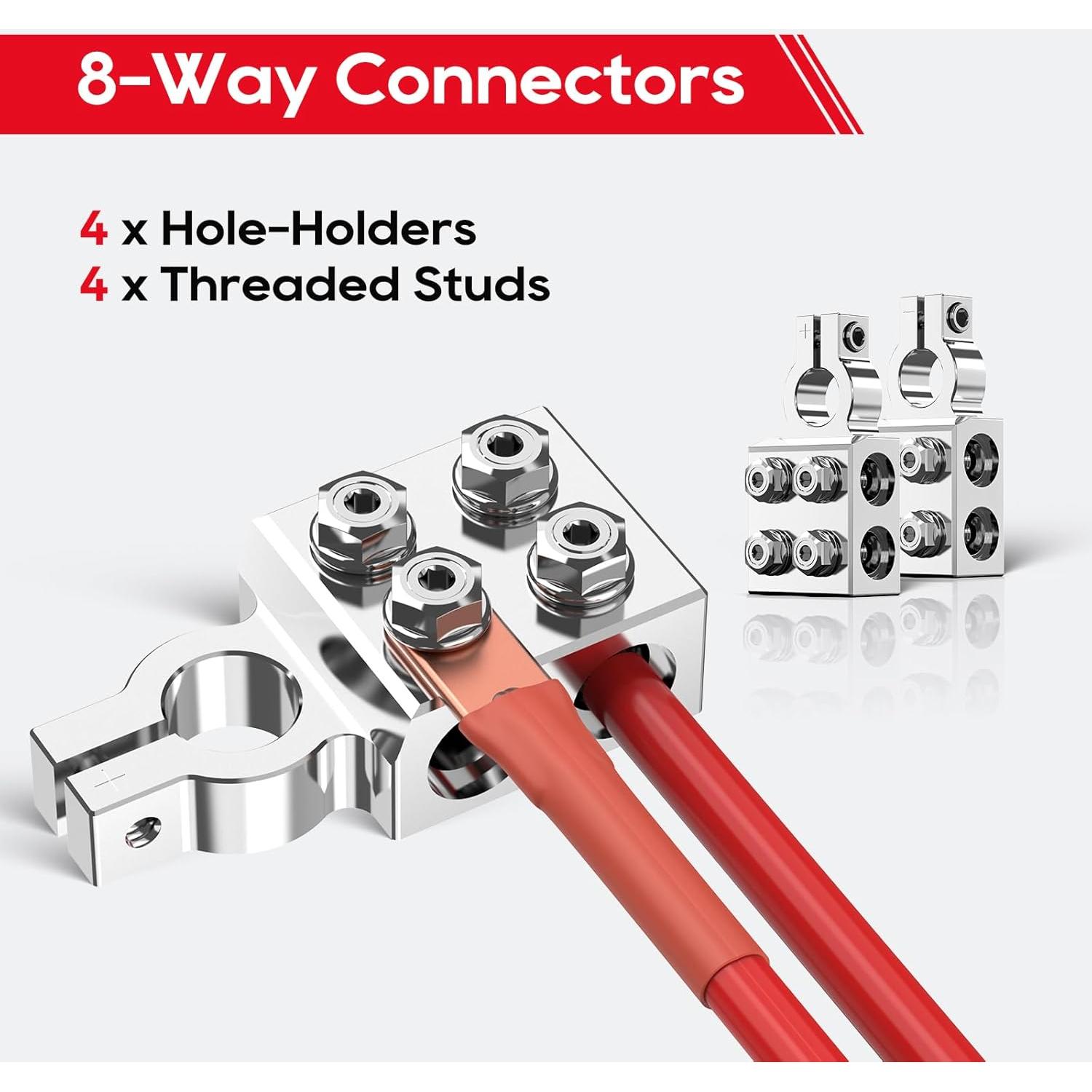 Conector de terminal de batería TOPDC 8 vías 8AWG a 4/0 AWG
