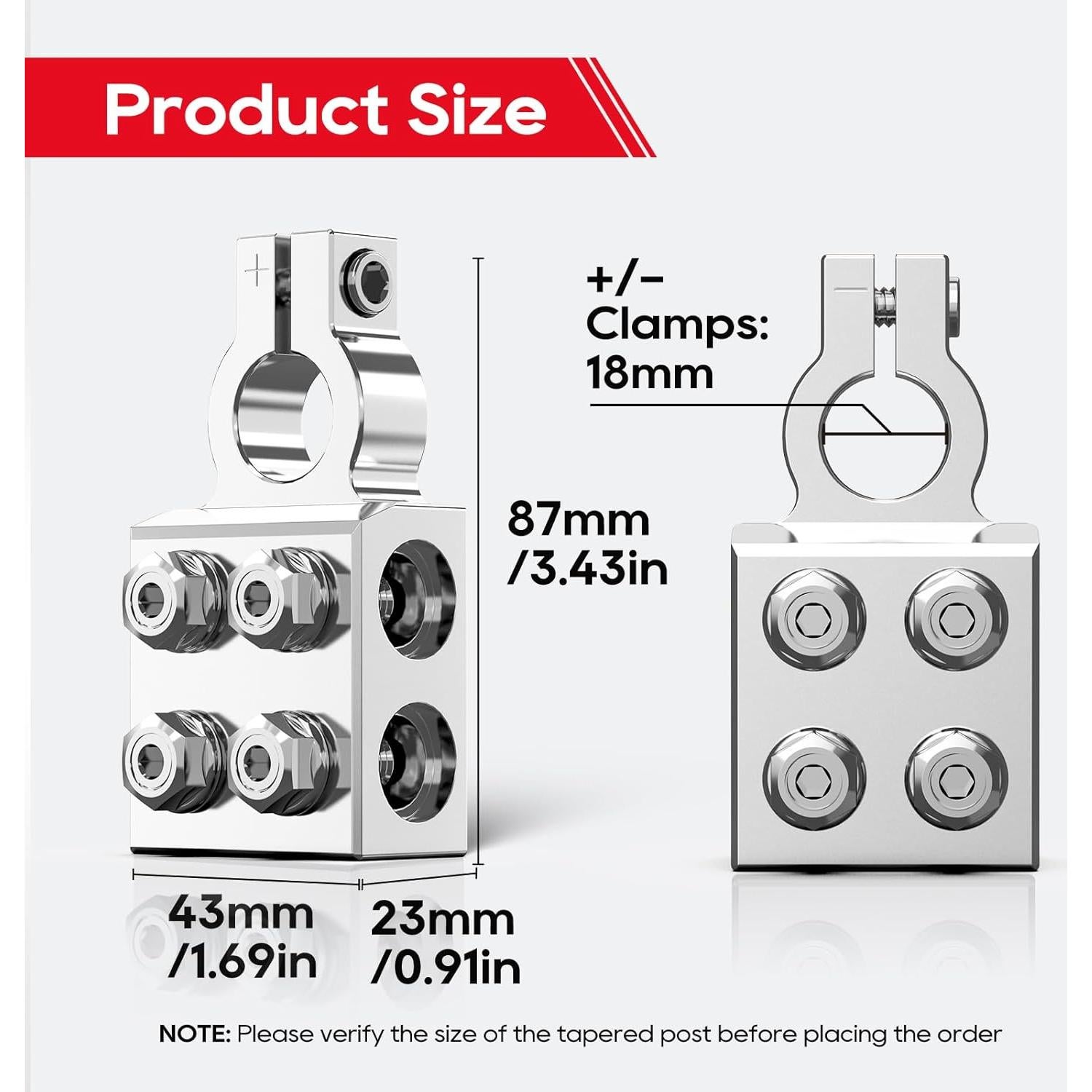 Conector de terminal de batería TOPDC 8 vías 8AWG a 4/0 AWG