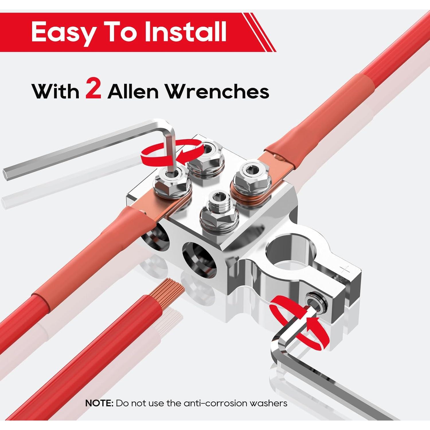 Conector de terminal de batería TOPDC 8 vías 8AWG a 4/0 AWG