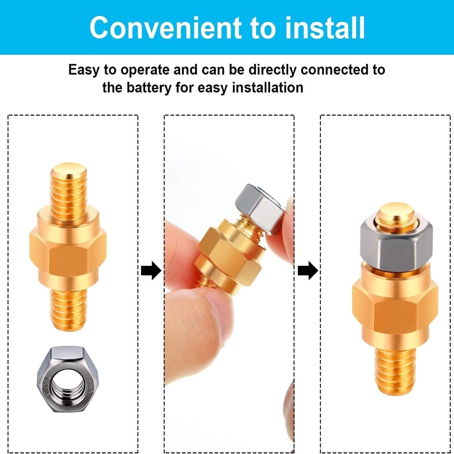 Adaptador de Terminal de Batería Boao - 8 Piezas de Latón