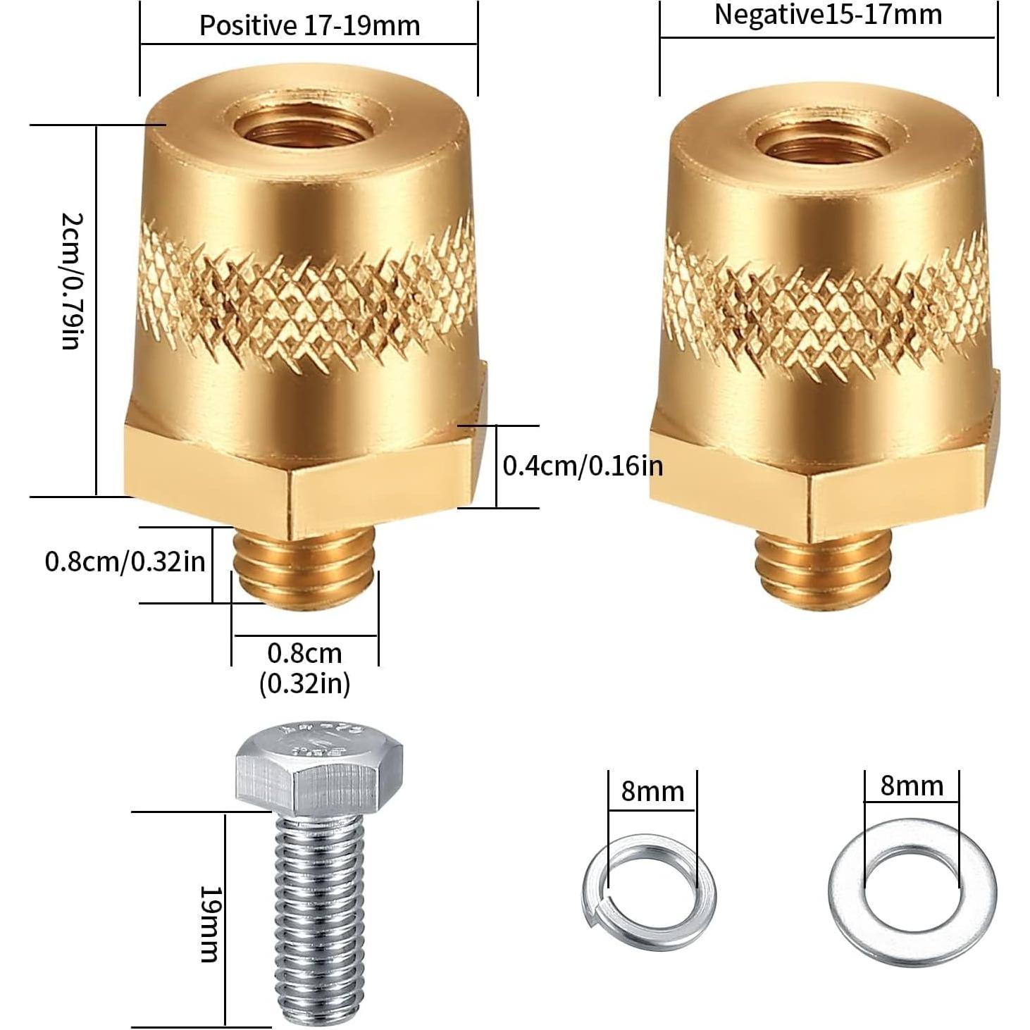 Juego de 2 Conectores de Terminal de Batería M8 Siyurongg