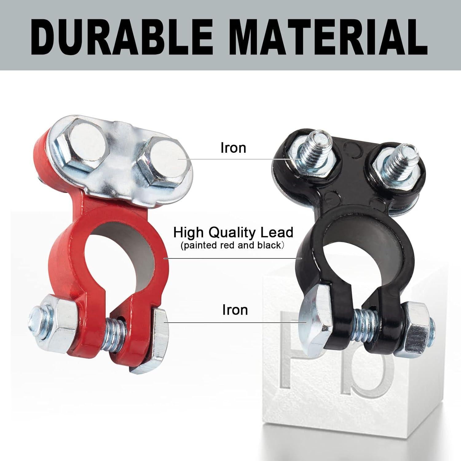 Juego de terminales de batería CZC AUTO 12V con arandelas