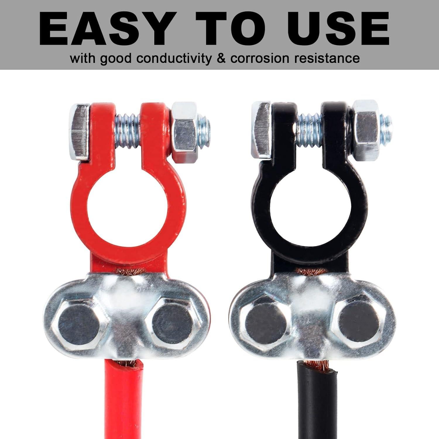 Juego de terminales de batería CZC AUTO 12V con arandelas