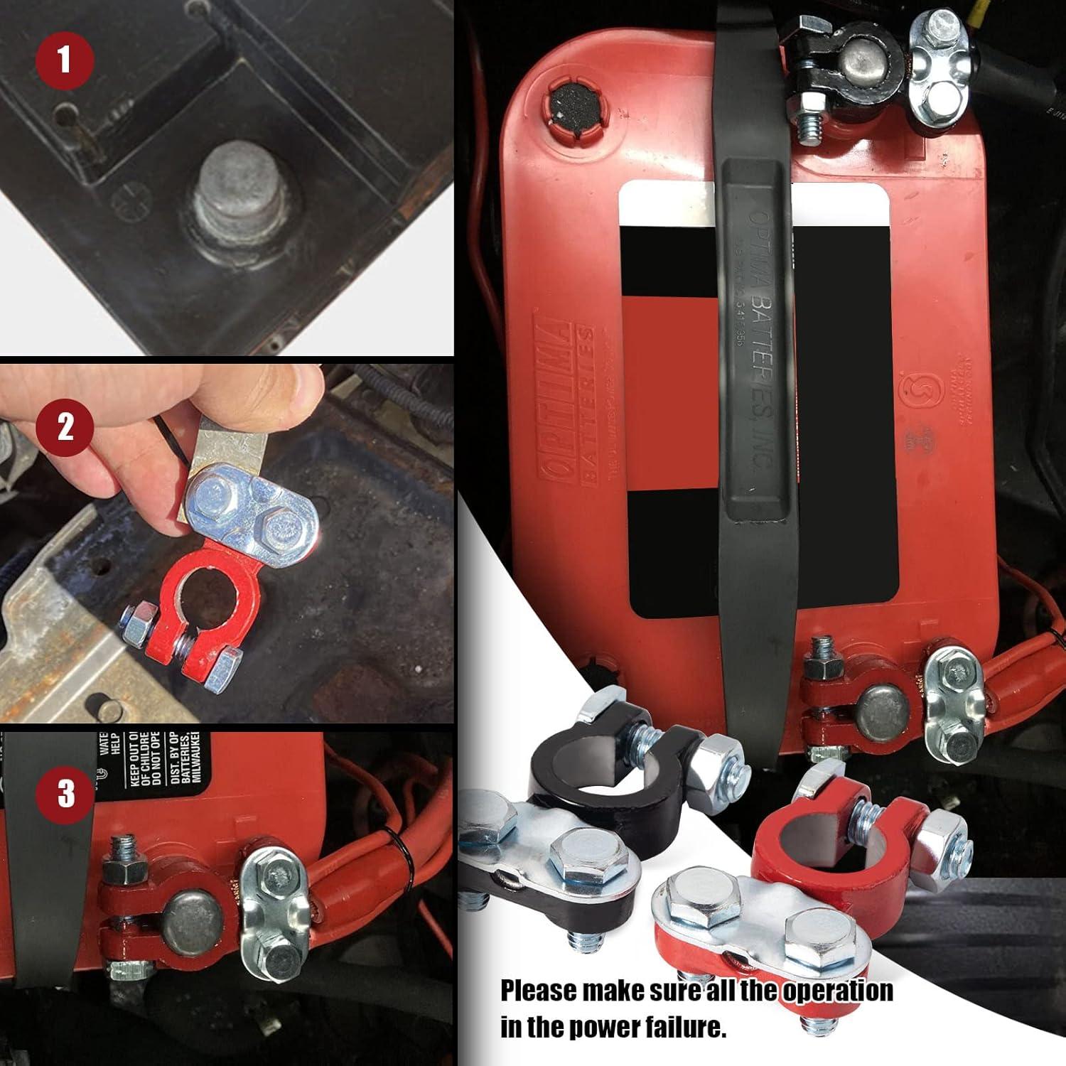 Juego de terminales de batería CZC AUTO 12V con arandelas