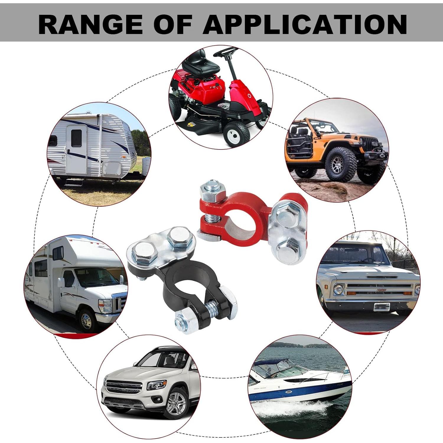 Juego de terminales de batería CZC AUTO 12V con arandelas