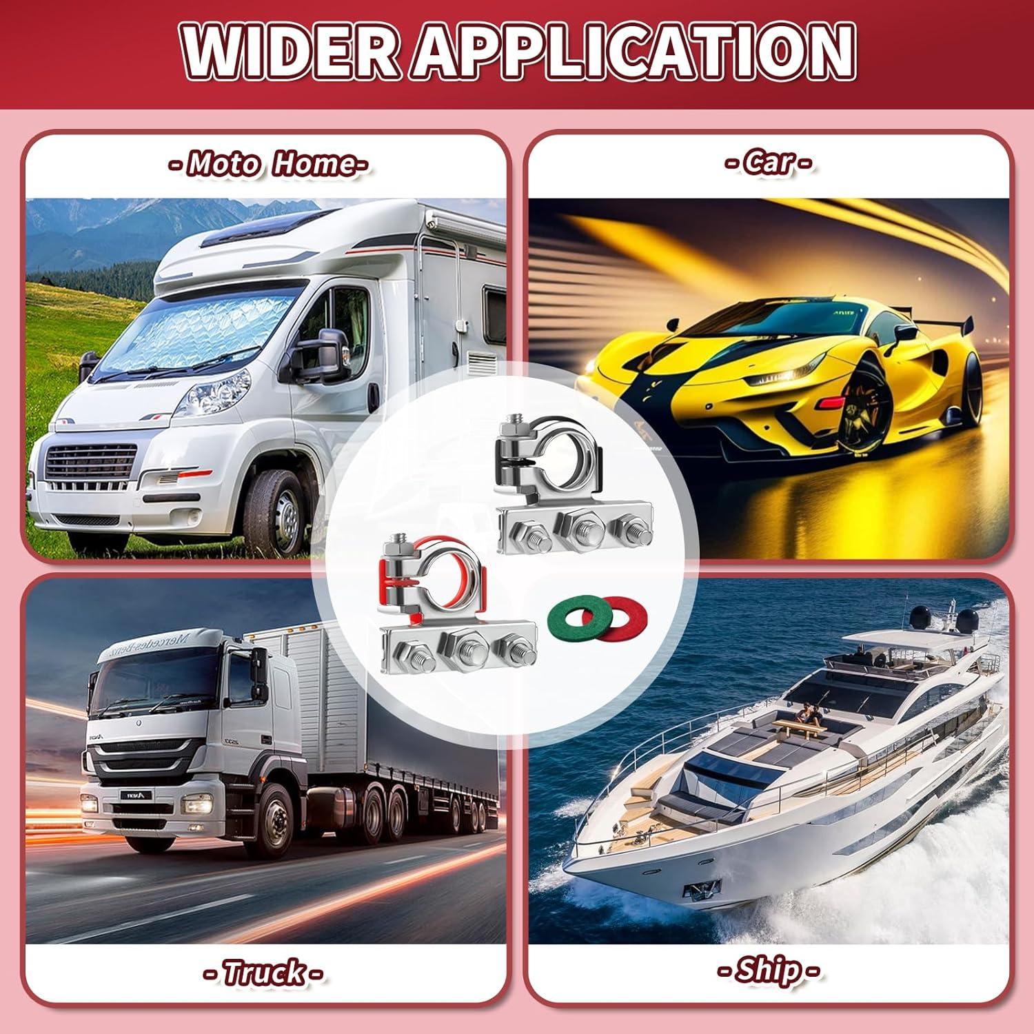 Conectores de Terminal de Batería 3 Vías XIOGZAXI Cobre Anticorrosión