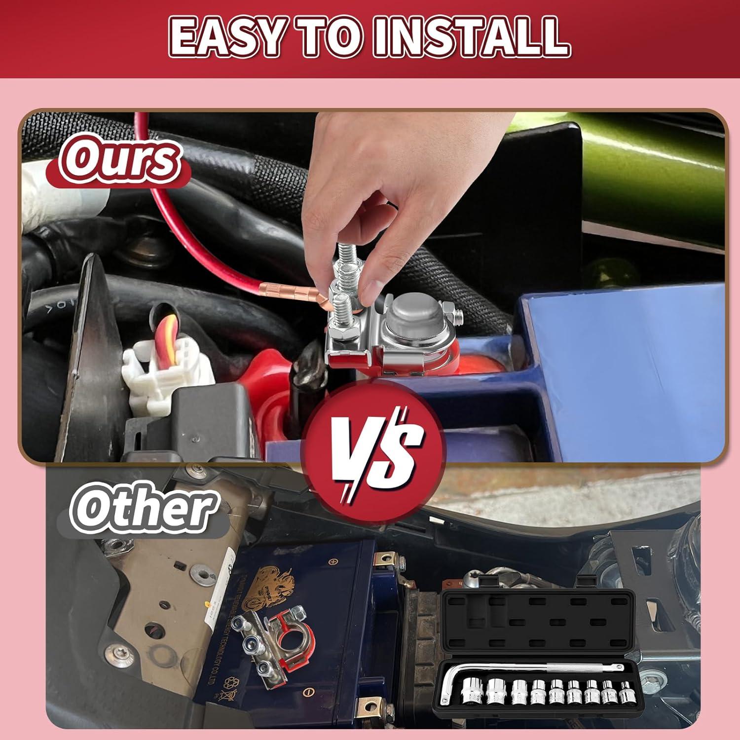 Conectores de Terminal de Batería 3 Vías XIOGZAXI Cobre Anticorrosión