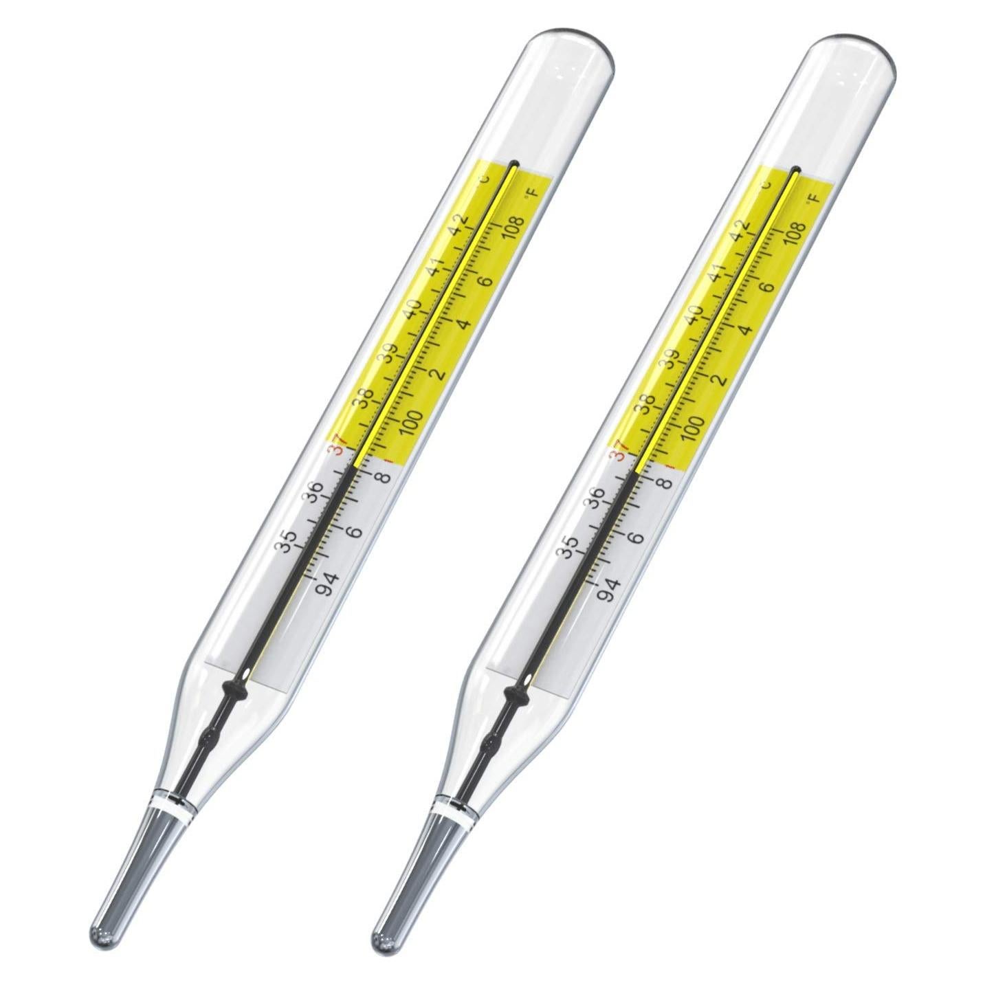 Termómetros clínicos de vidrio SEABOOM 2pcs sin mercurio C&F