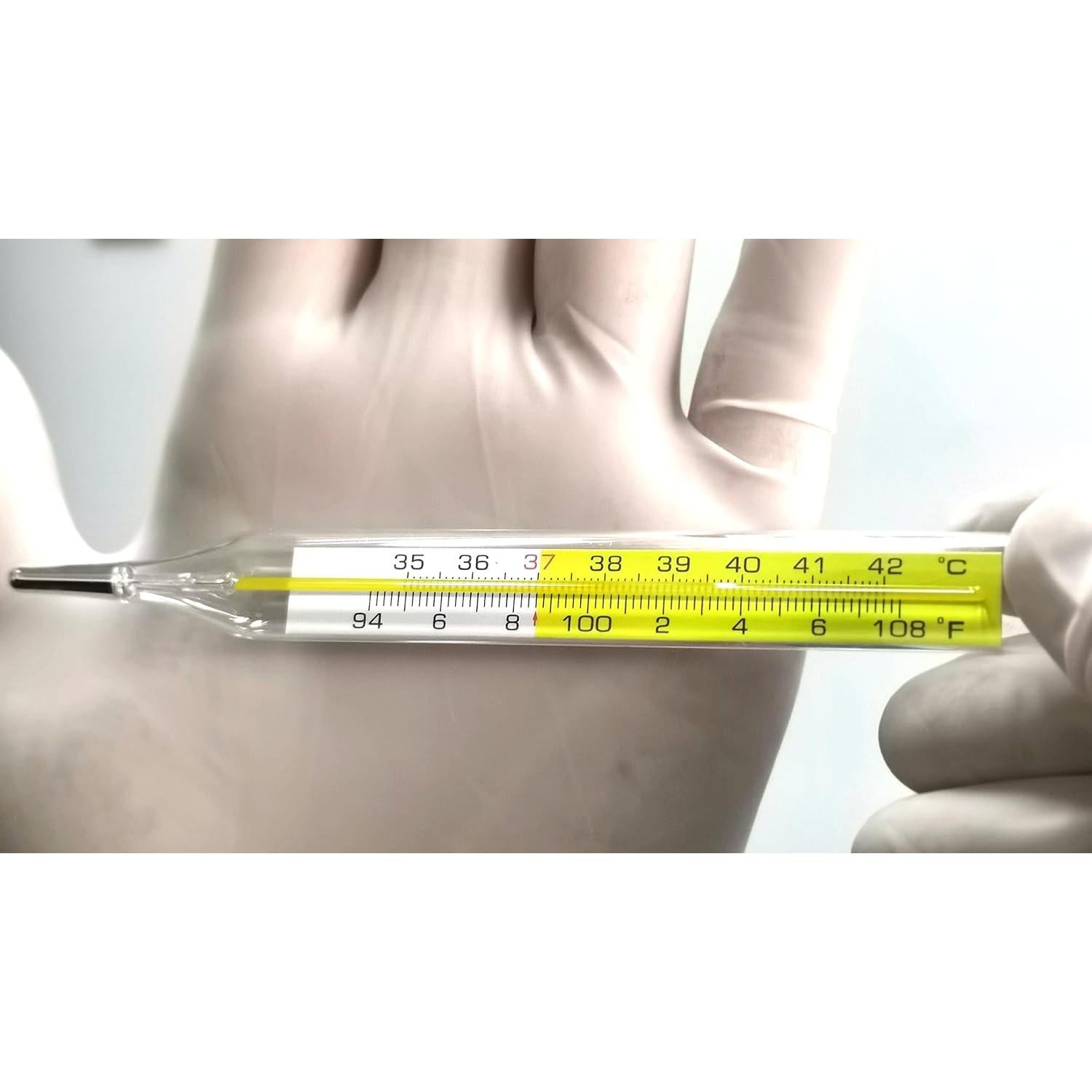 Termómetros clínicos de vidrio SEABOOM 2pcs sin mercurio C&F